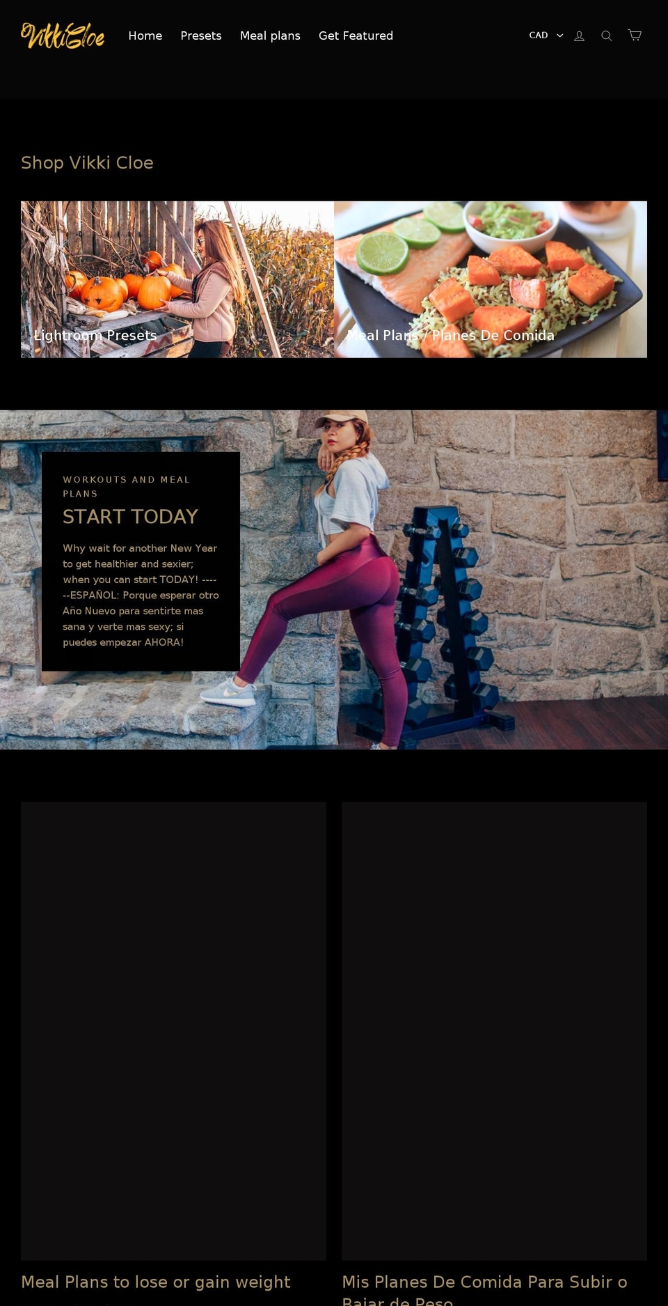 vikkicloe.com — Shopify storefront screenshot