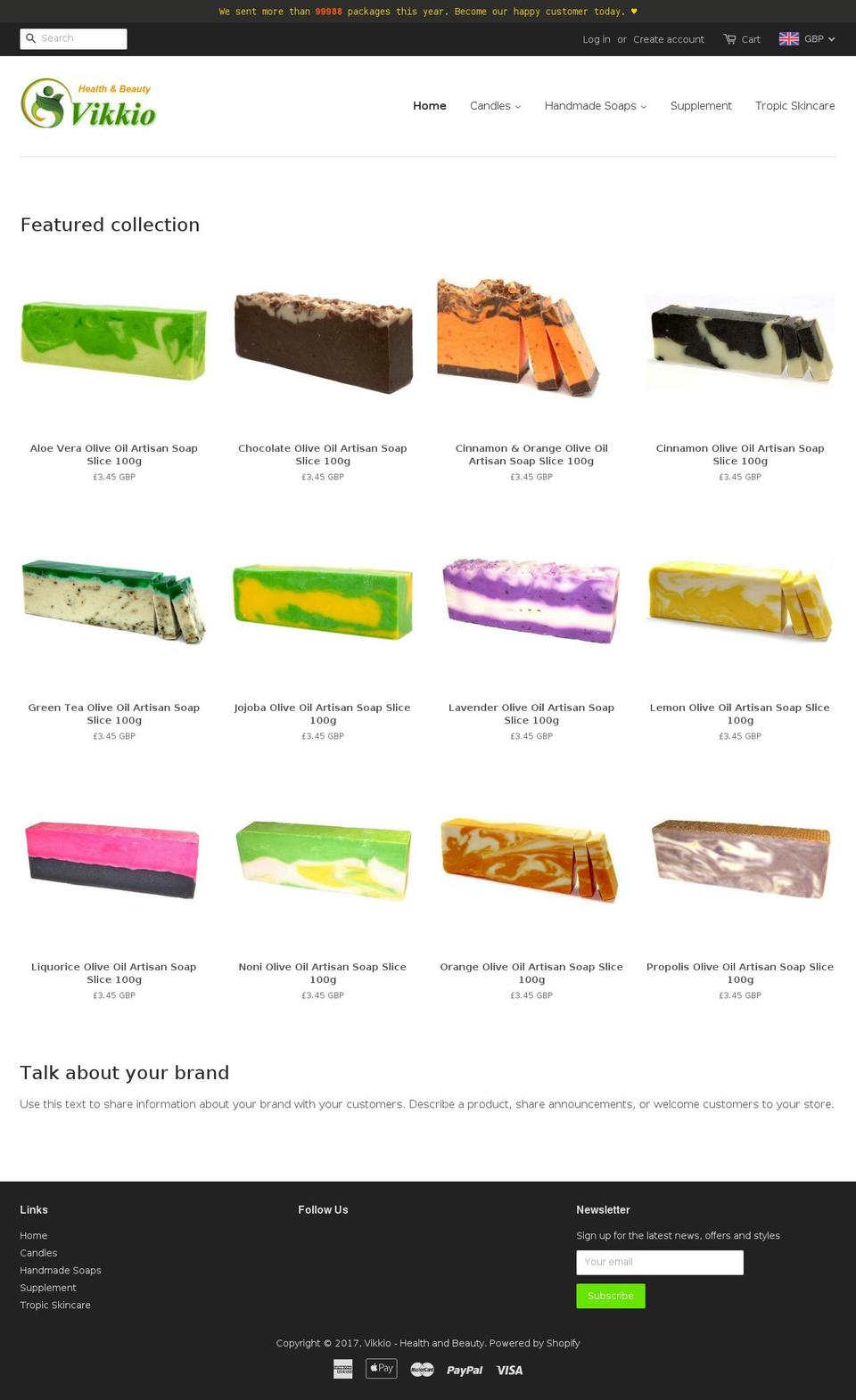 vikkio.com shopify website screenshot