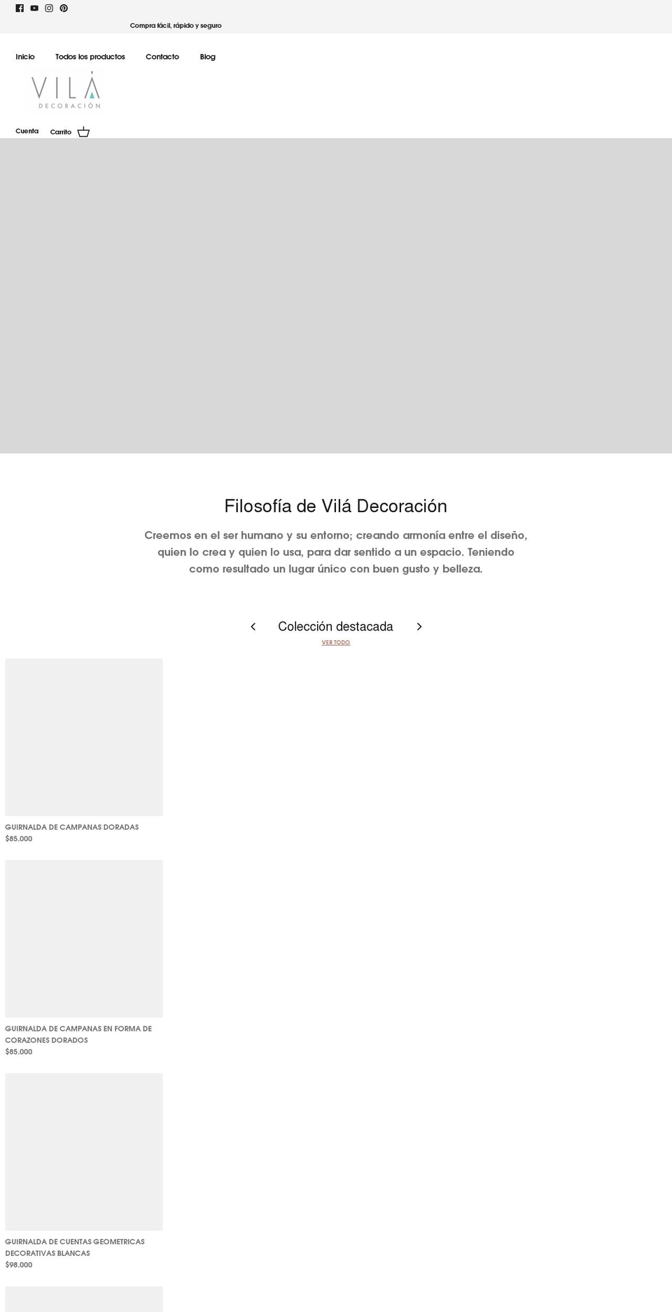 viladecoracion.com shopify website screenshot