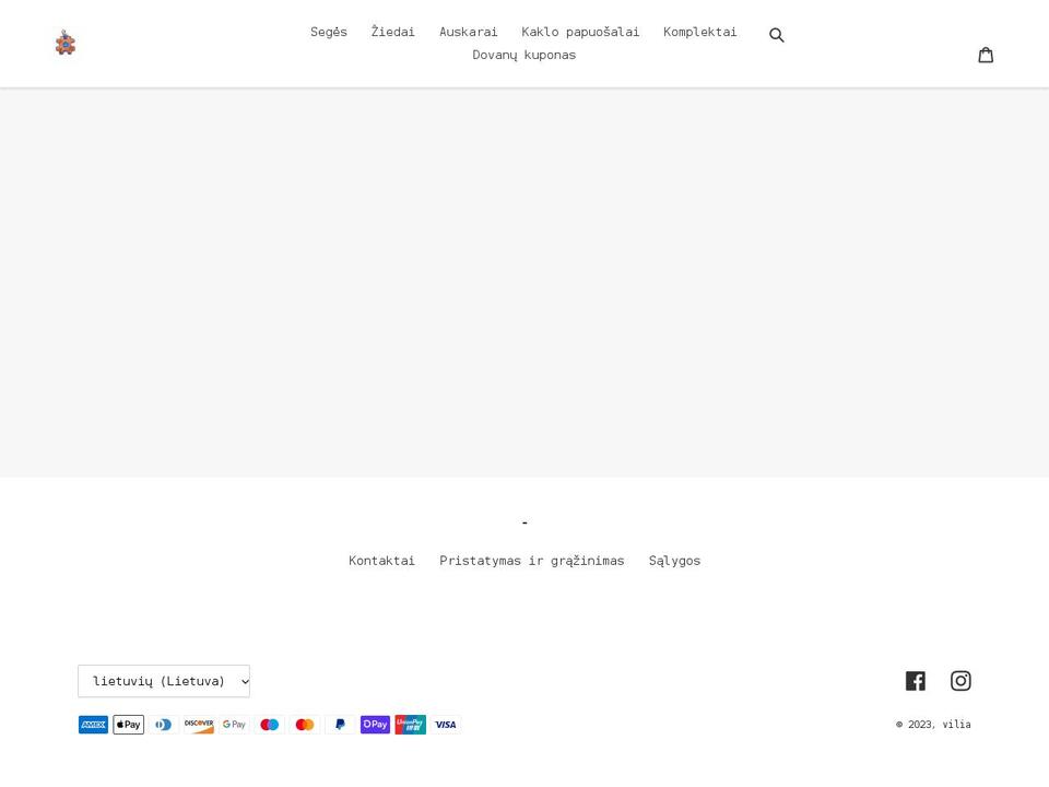 vilia.lt shopify website screenshot