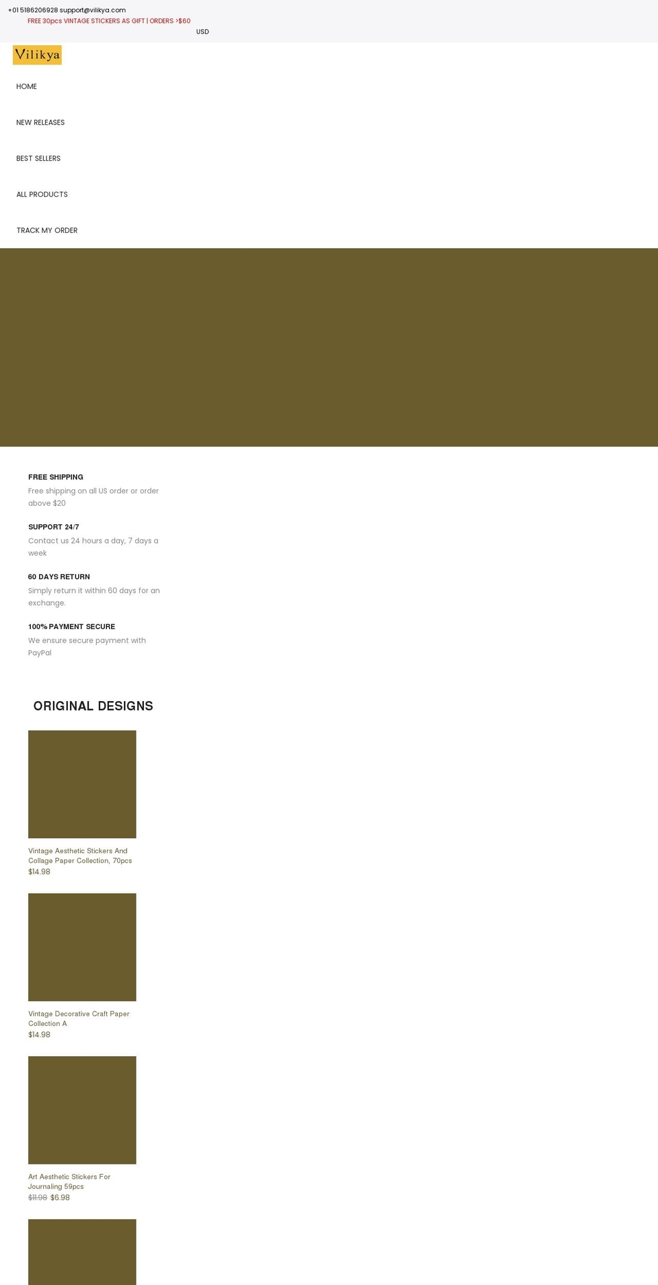 vilikya.com shopify website screenshot