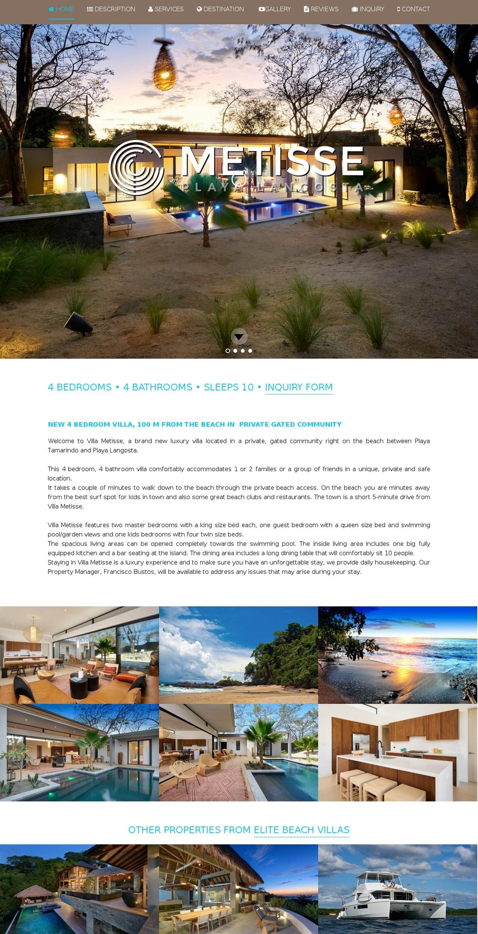 villa-metisse.com — Shopify storefront screenshot