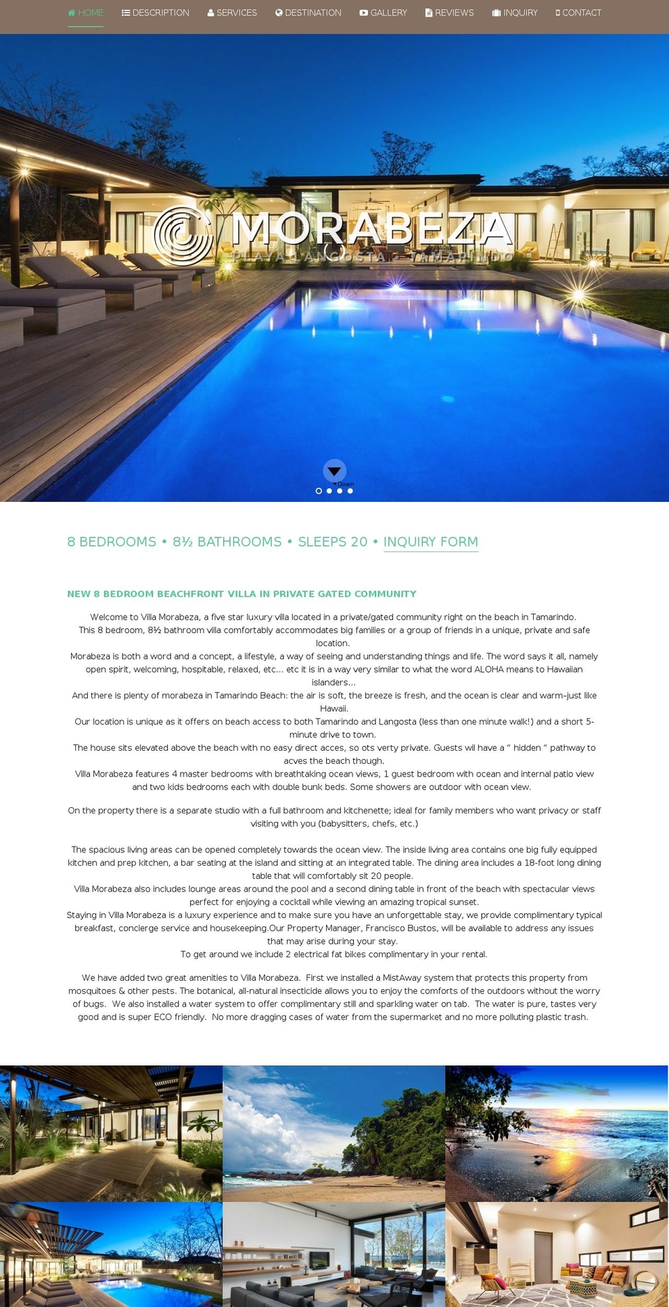 villa-morabeza.com — Shopify storefront screenshot