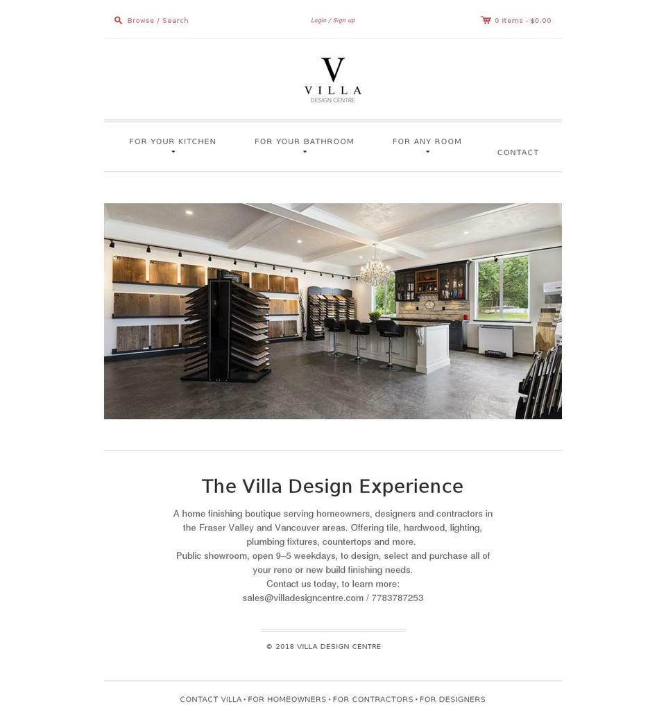 villadesigncentre.com — Shopify storefront screenshot