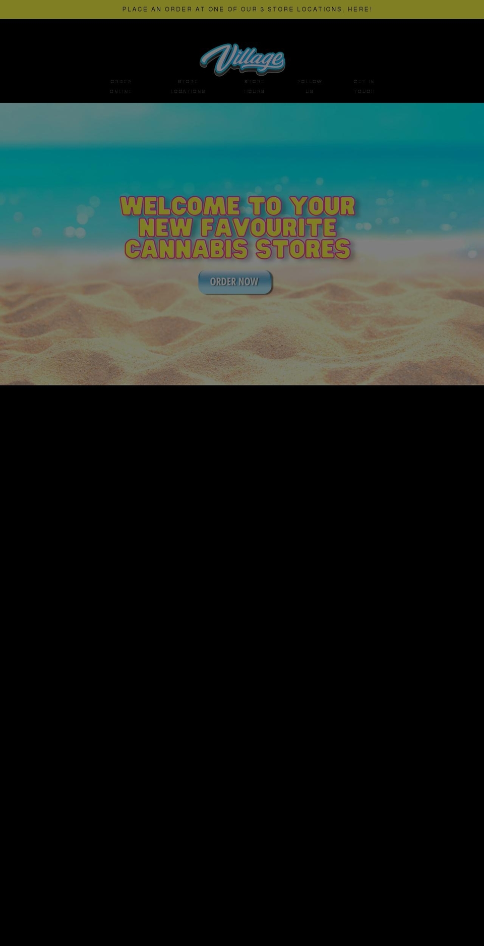 villagecannabisco.ca shopify website screenshot