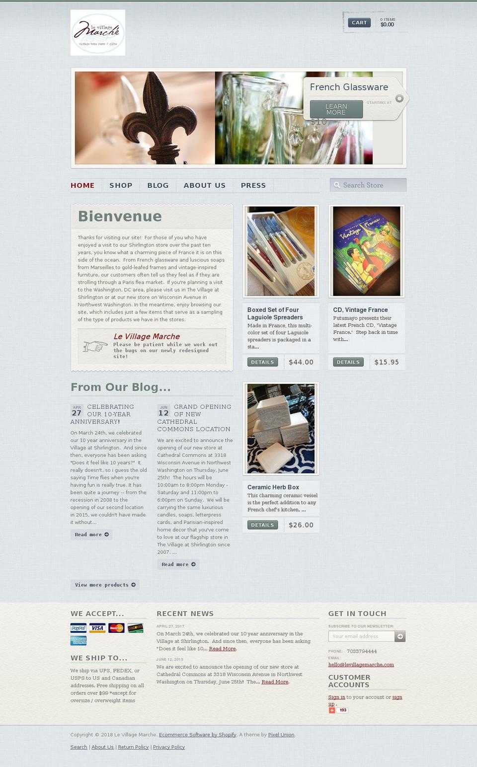villagemarche.com — Shopify storefront screenshot