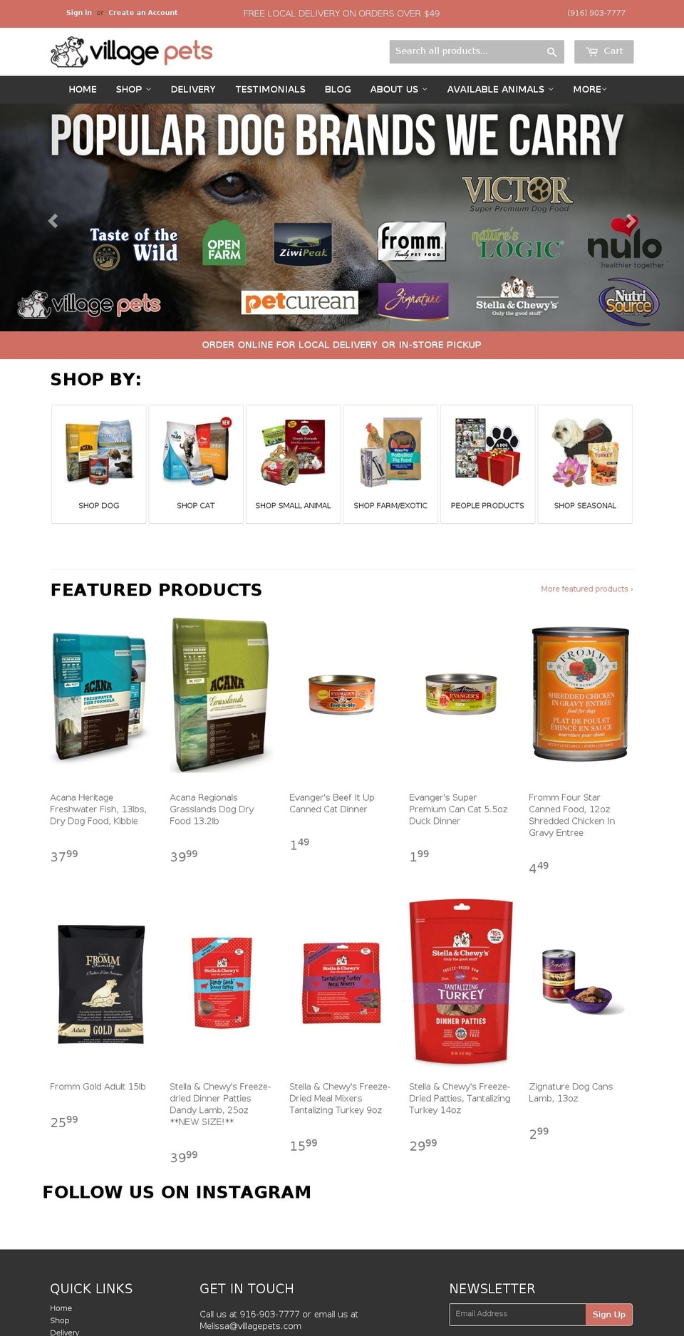 villagepetsfairoaks.com — Shopify storefront screenshot