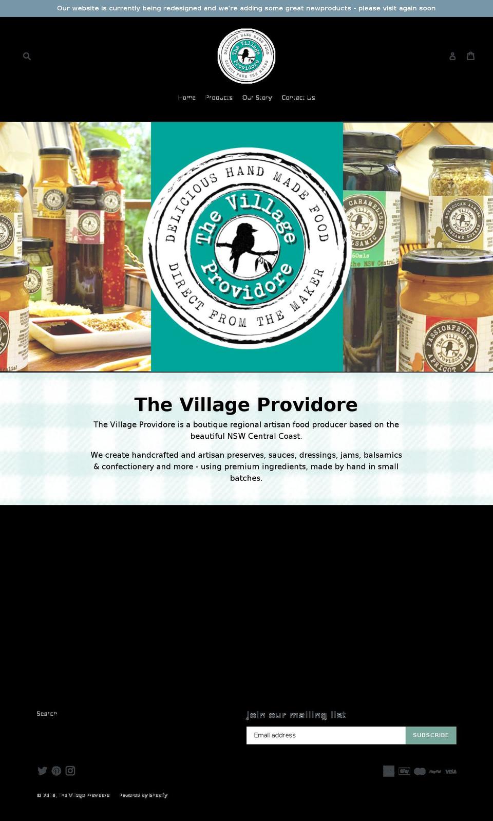 villageprovidore.com shopify website screenshot