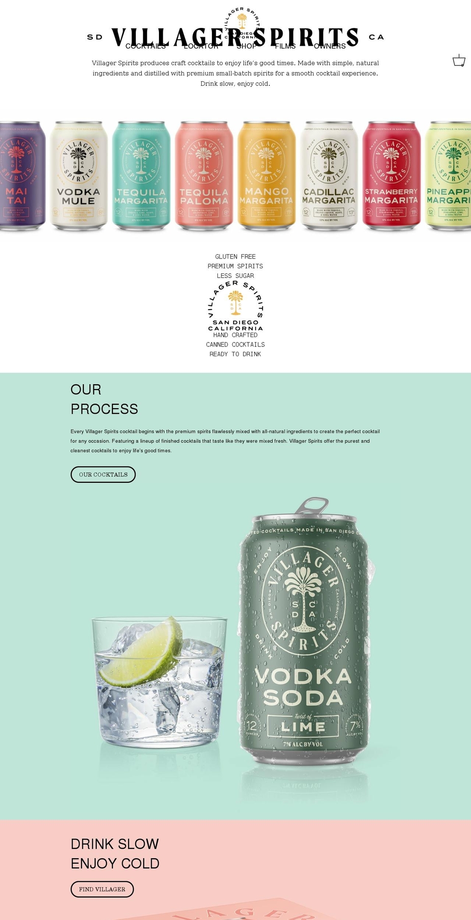 villagerspirits.com shopify website screenshot