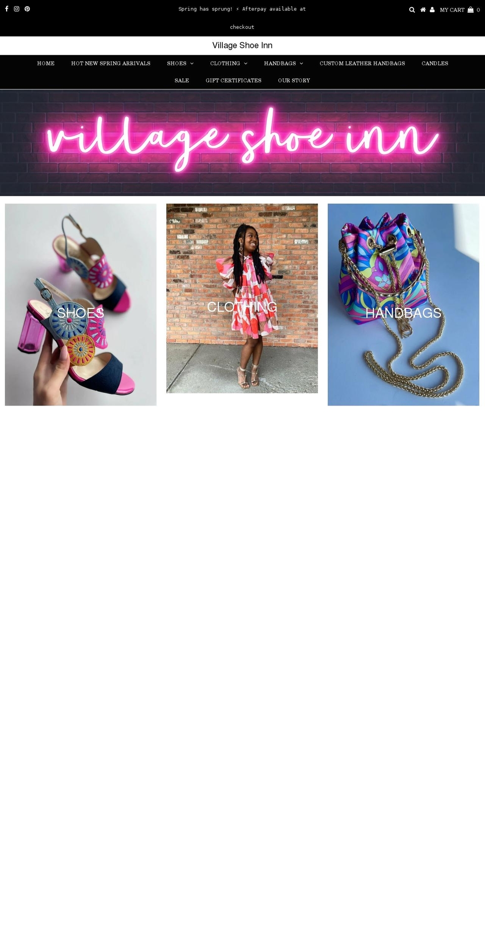 villageshoeinn.net shopify website screenshot