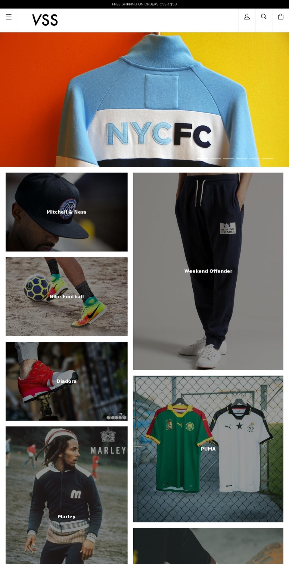 villagesoccershop.com shopify website screenshot