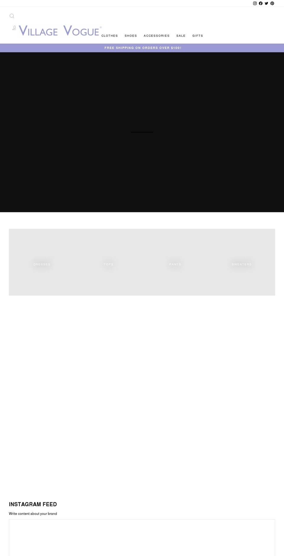 villagevogue.com shopify website screenshot