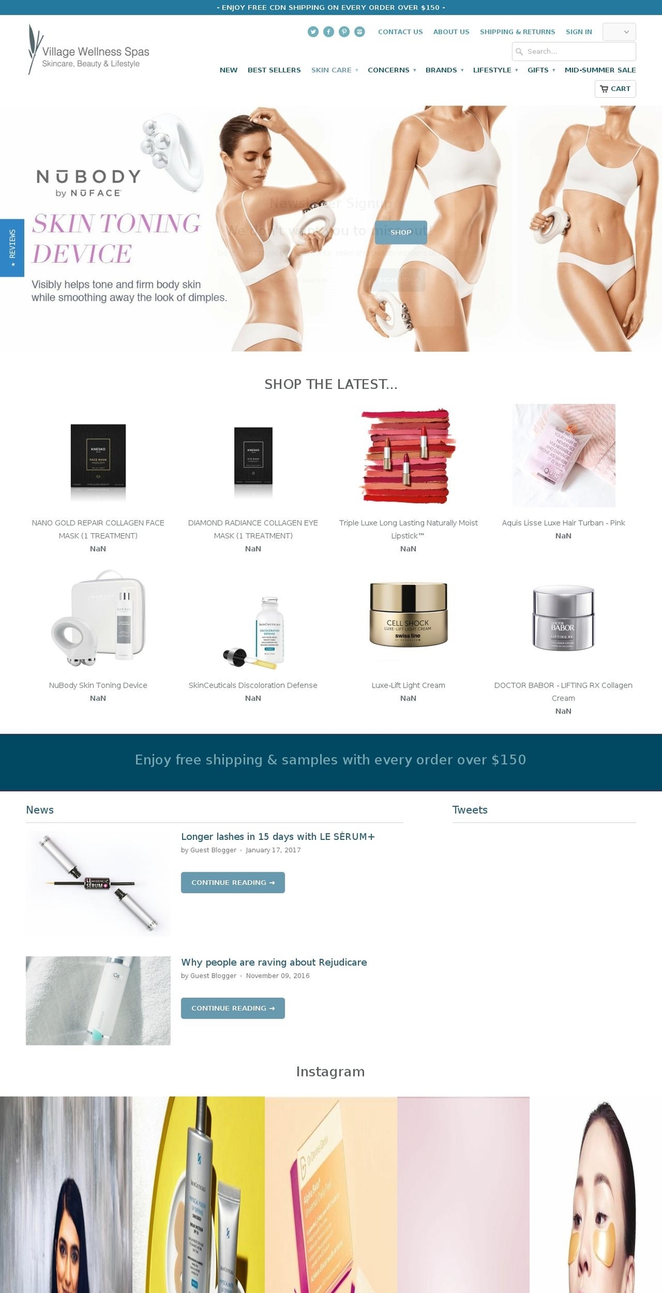 villagewellnessspas.com shopify website screenshot