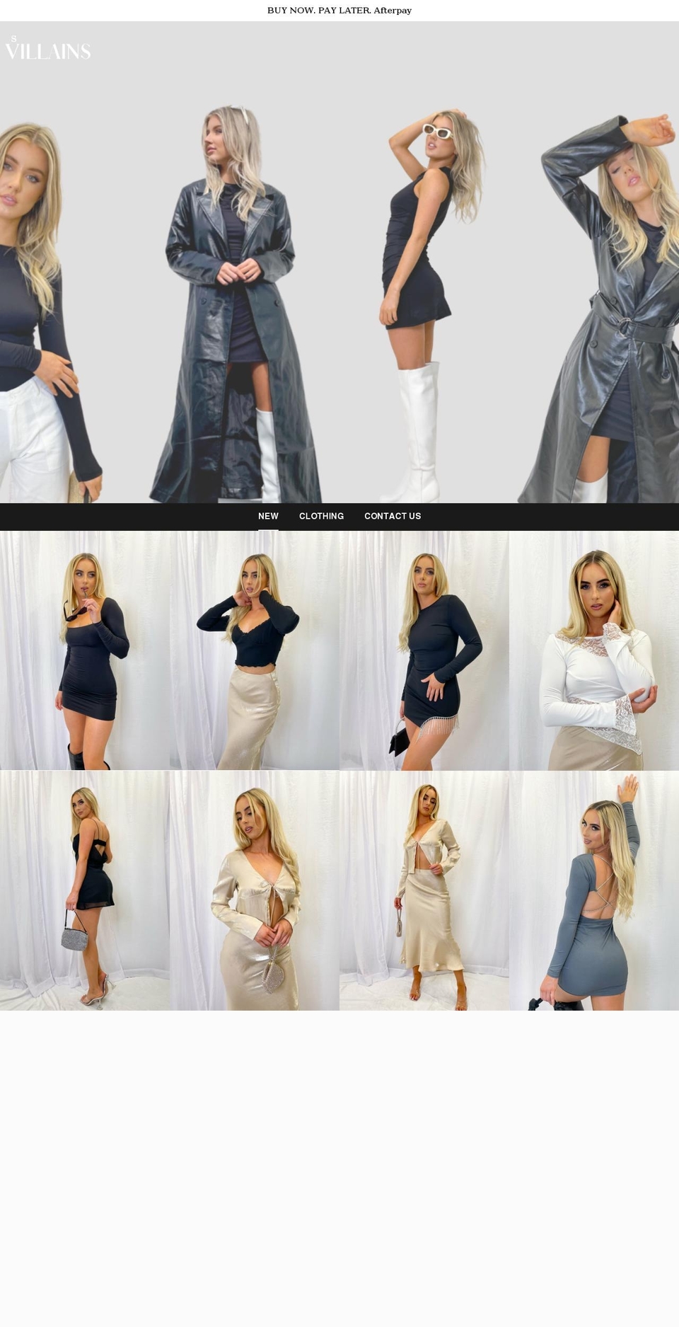 villainsclothing.com shopify website screenshot