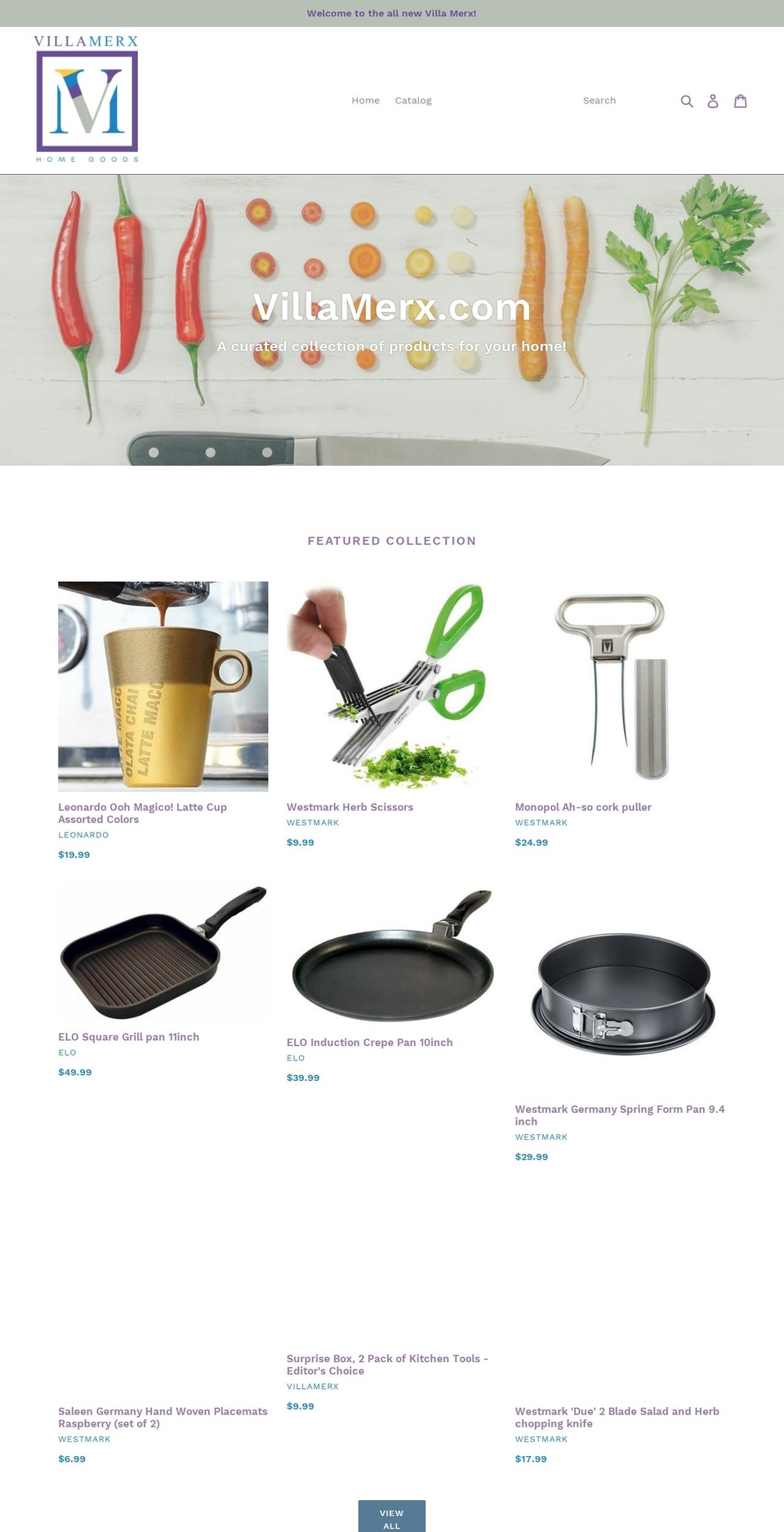 villamerx.com — Shopify storefront screenshot