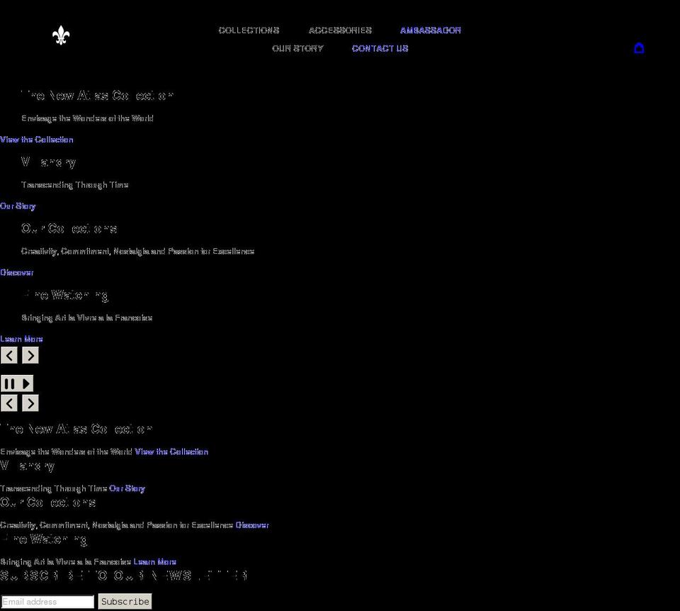villandrywatches.com shopify website screenshot