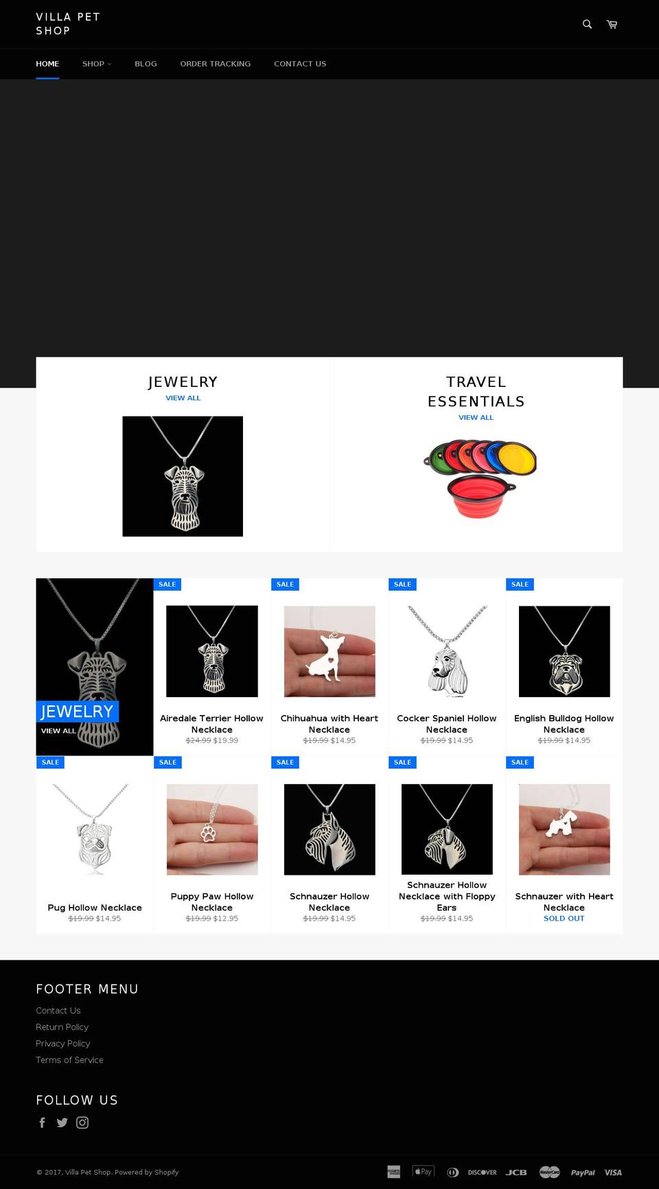 villapetshop.com shopify website screenshot