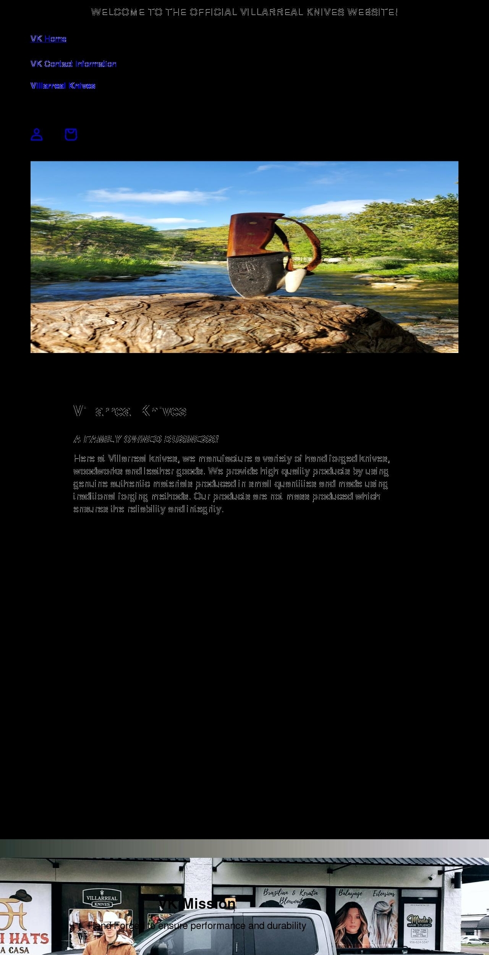villarrealknives.com shopify website screenshot
