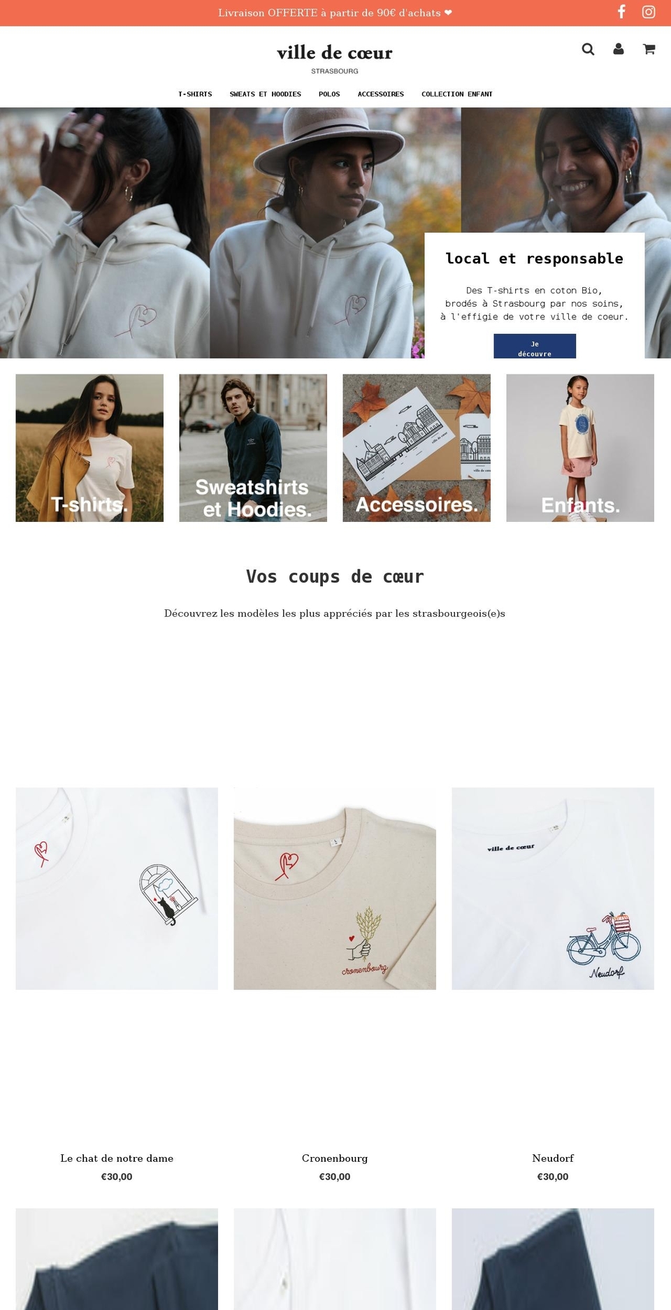 villedecoeur.fr shopify website screenshot