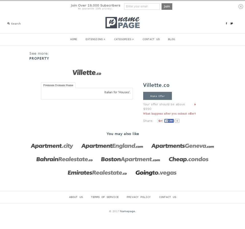 villette.co shopify website screenshot