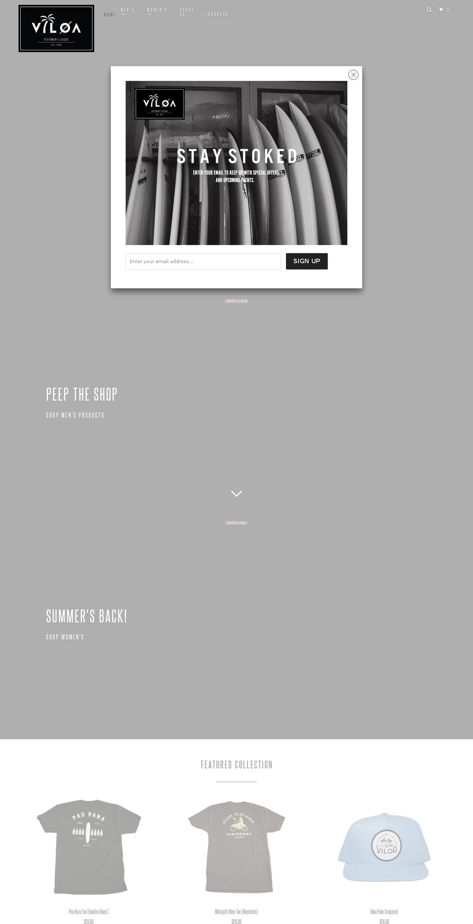 viloaclothing.com — Shopify storefront screenshot