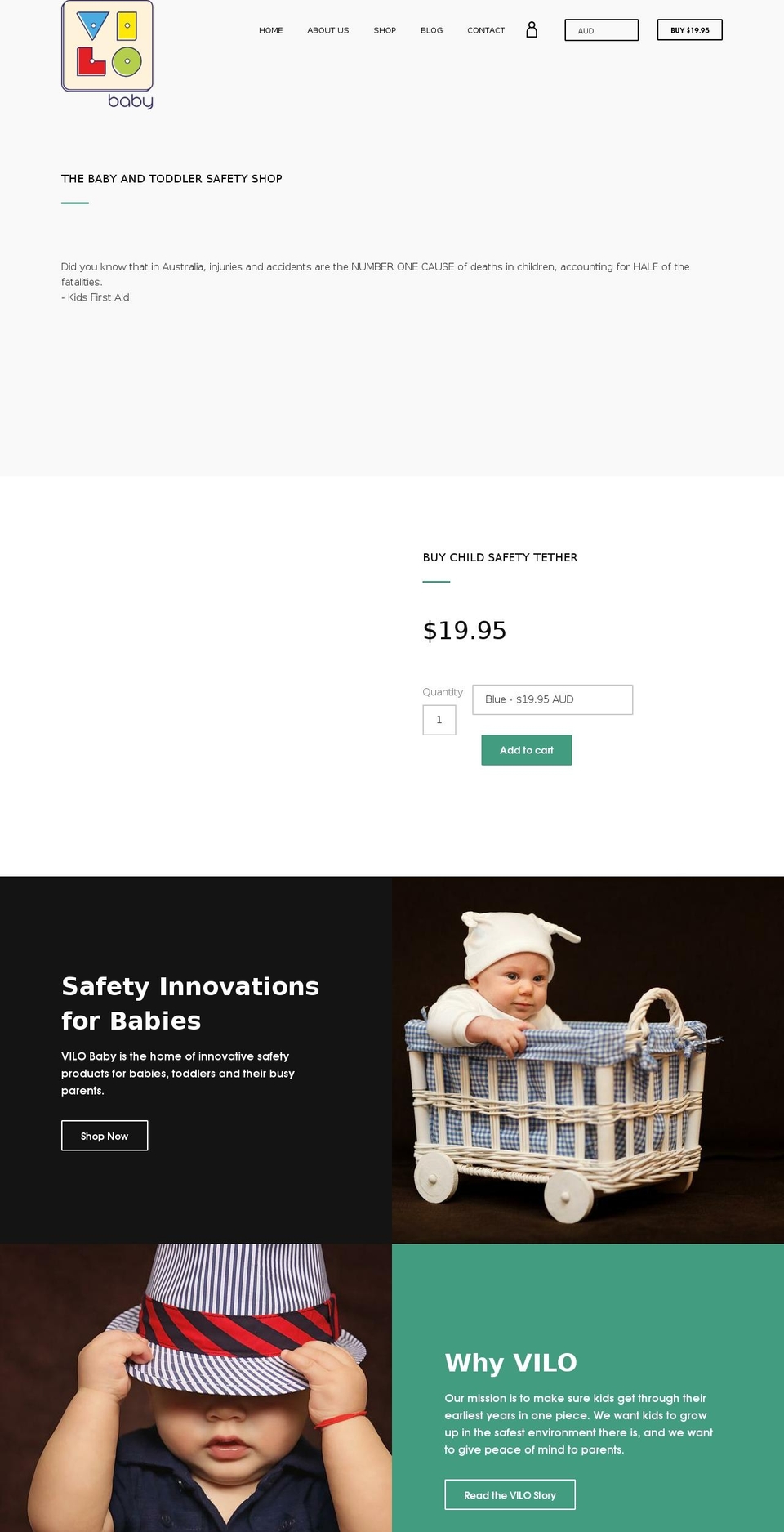 vilobaby.com.au shopify website screenshot