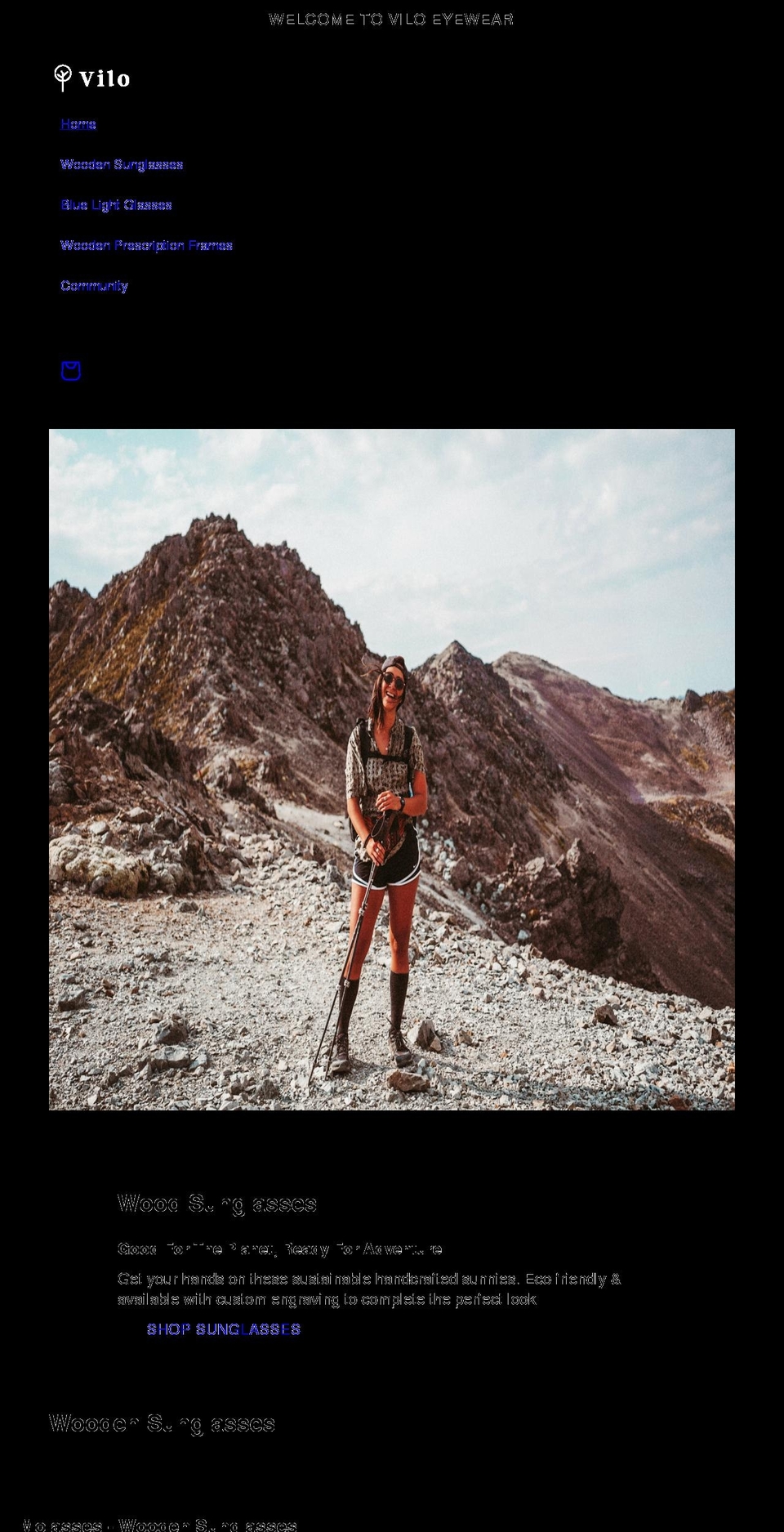 viloeyewear.com shopify website screenshot