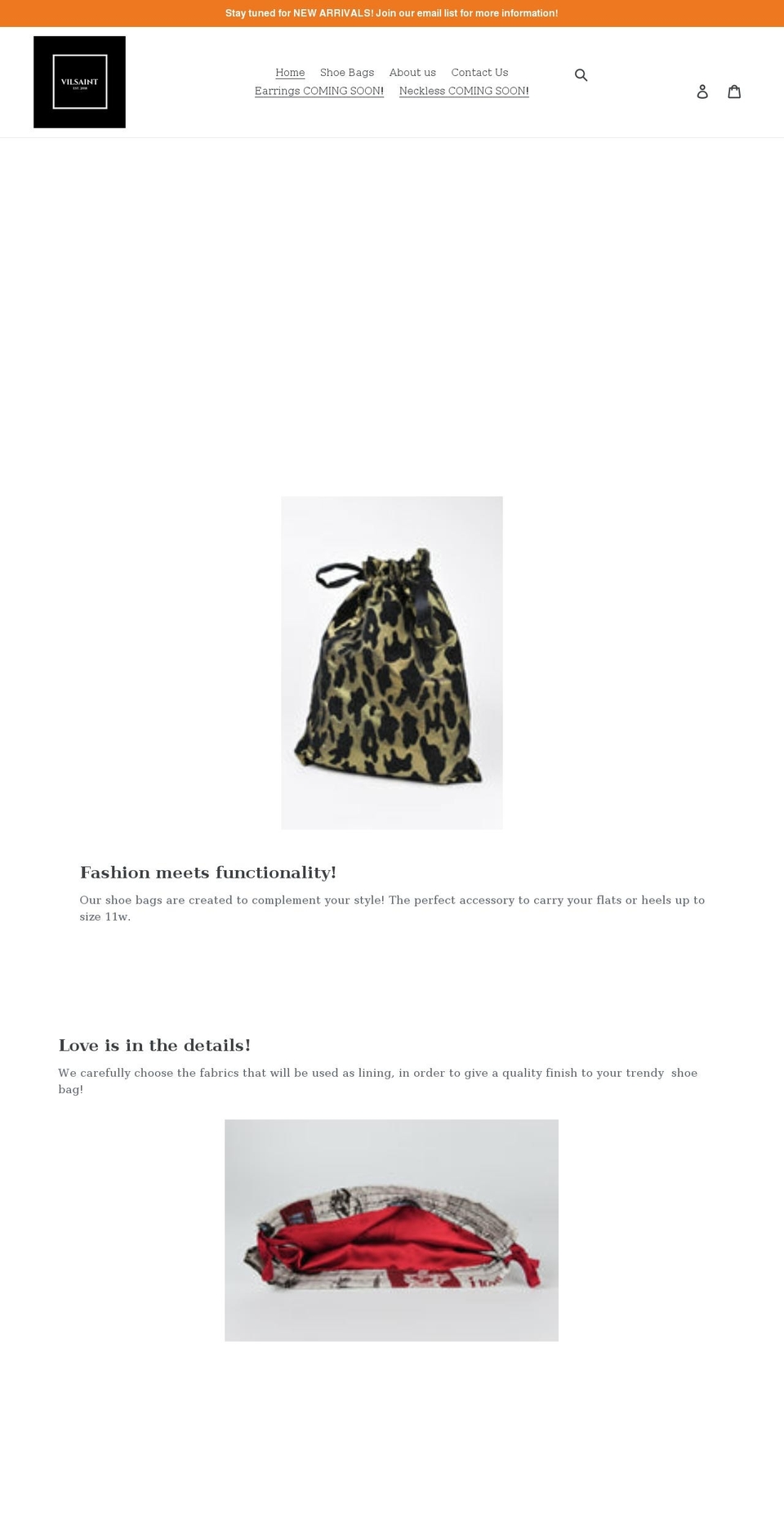 vilsaintdesign.com shopify website screenshot