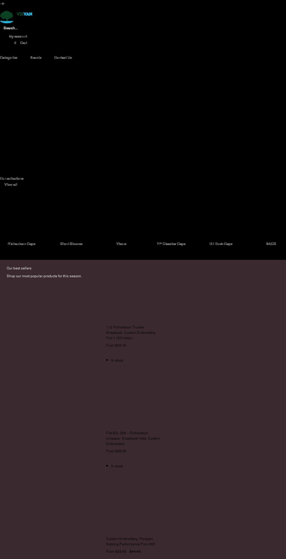 vilvancustoms.com shopify website screenshot