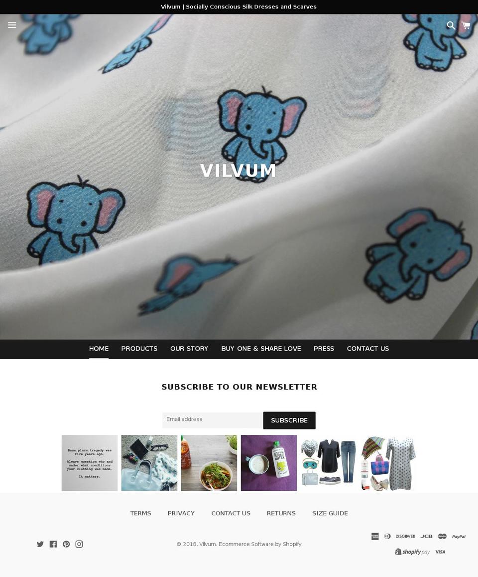 vilvum.com — Shopify storefront screenshot