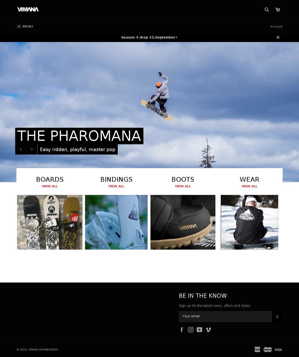 vimanasnow.no shopify website screenshot