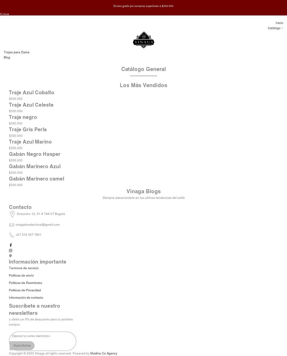 vinaga.net shopify website screenshot