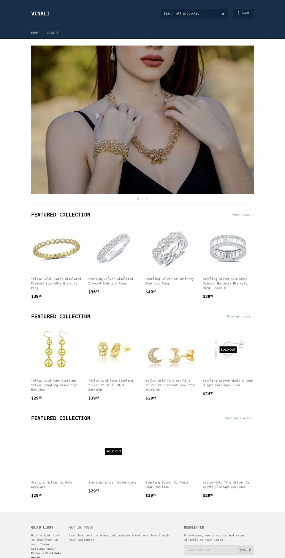 vinali.com shopify website screenshot
