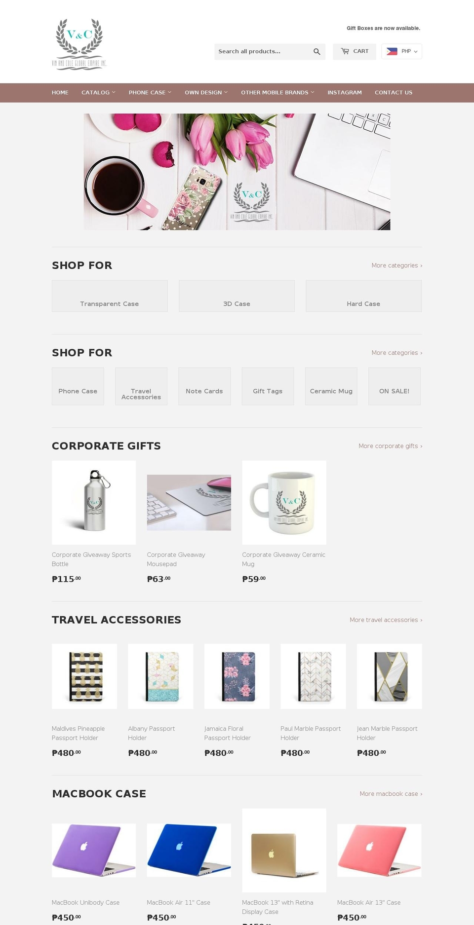 vinandcole.com shopify website screenshot