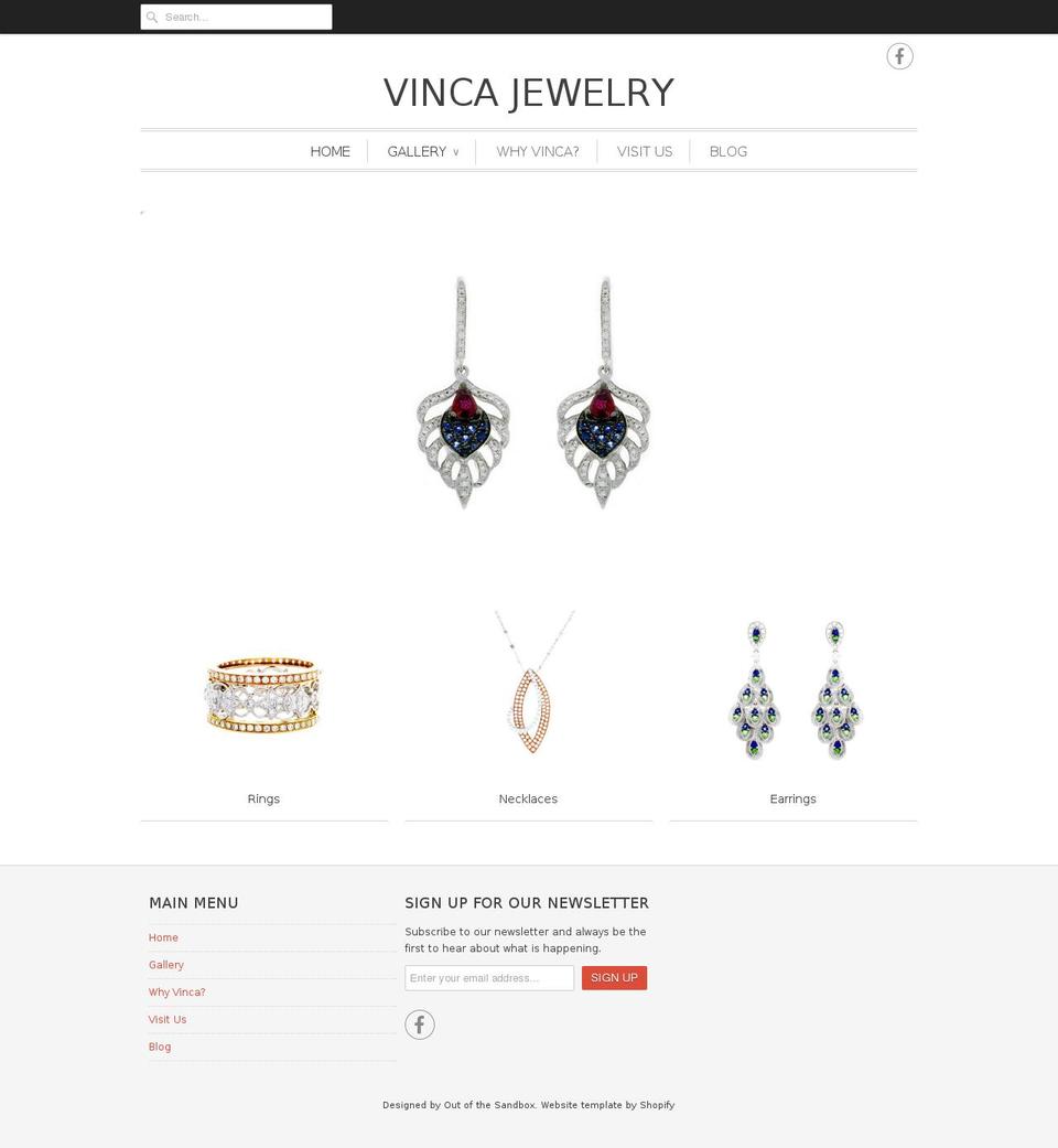 vincajewelrydesign.com shopify website screenshot