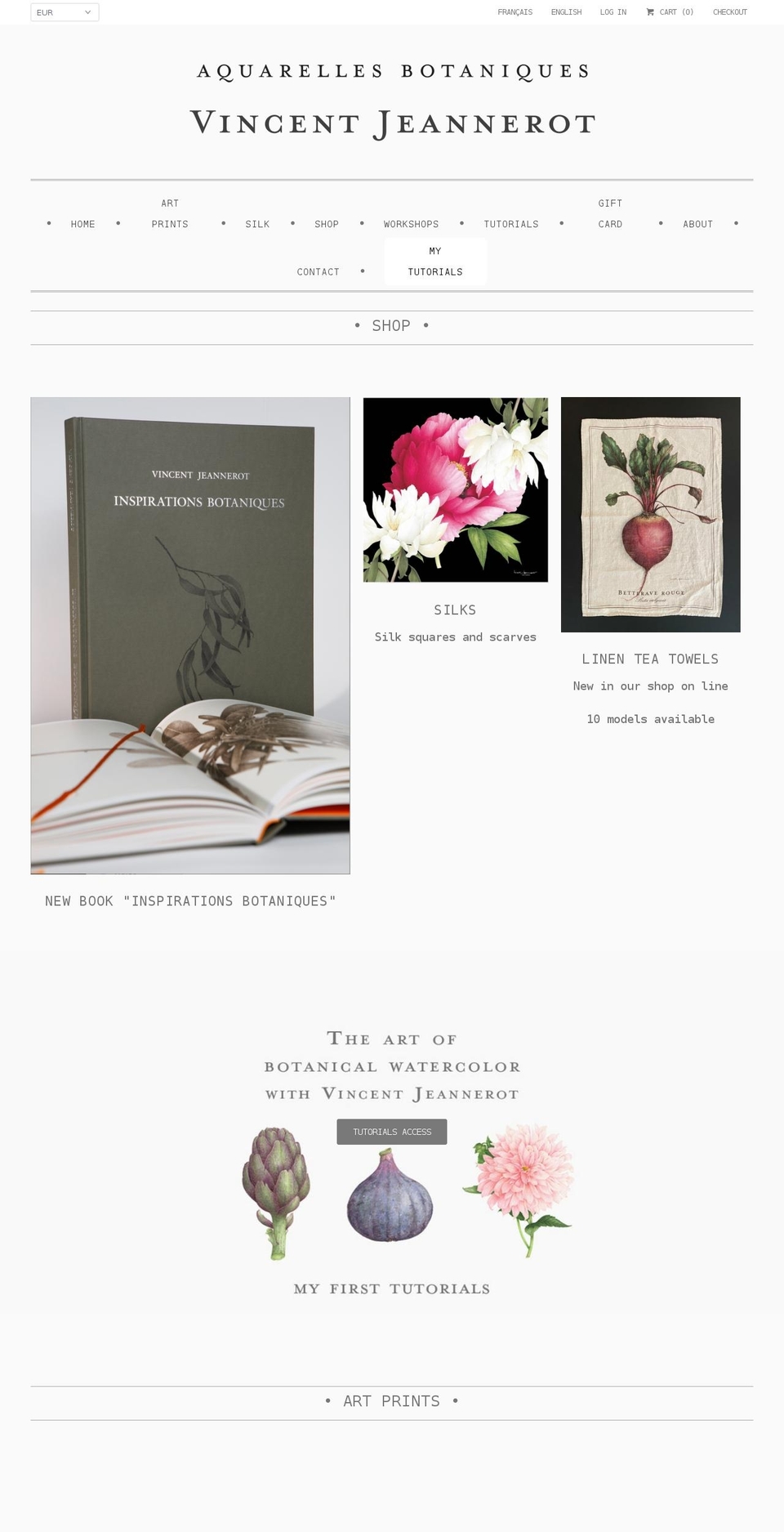vincent-jeannerot.com shopify website screenshot
