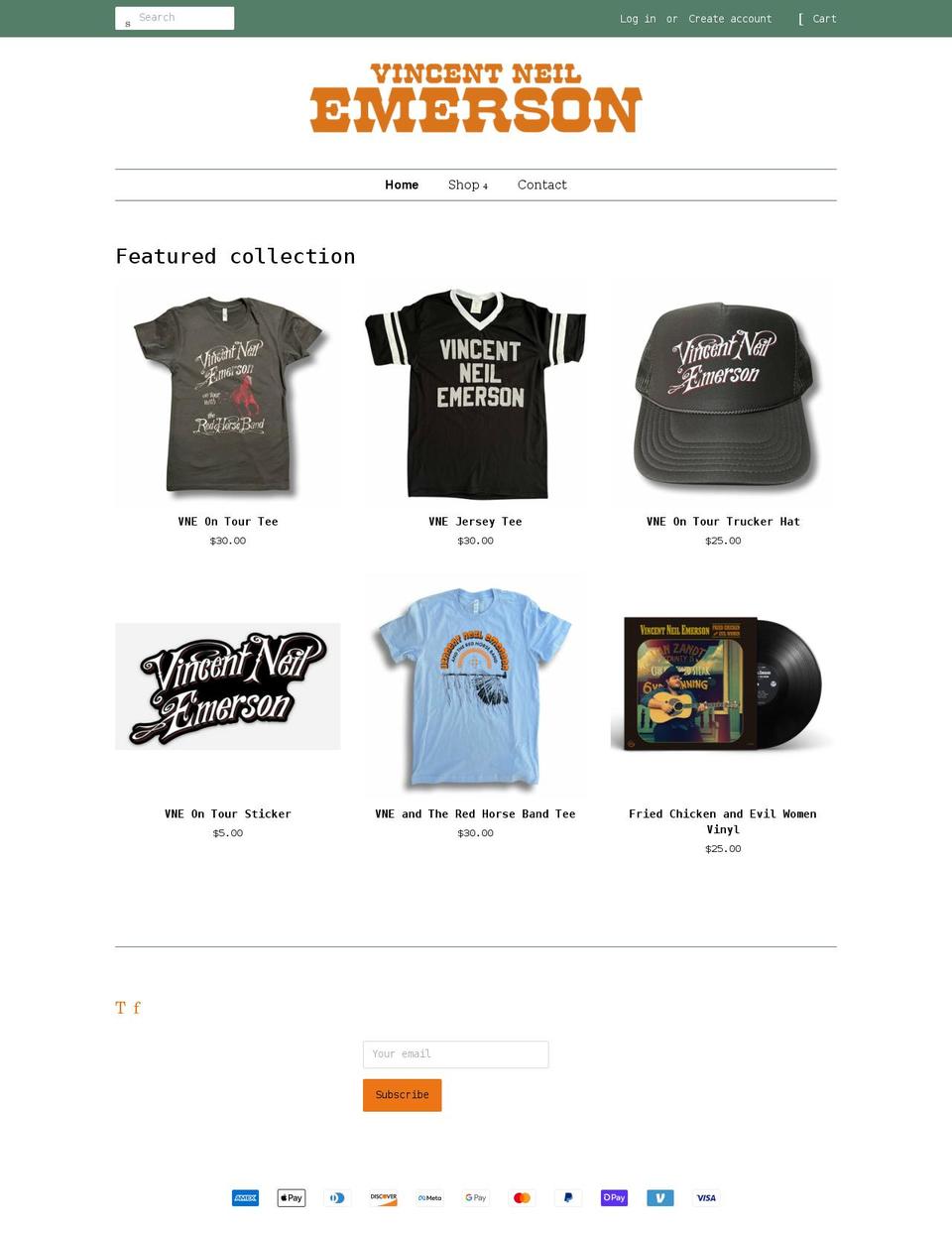 vincent-neil-emerson.myshopify.com shopify website screenshot