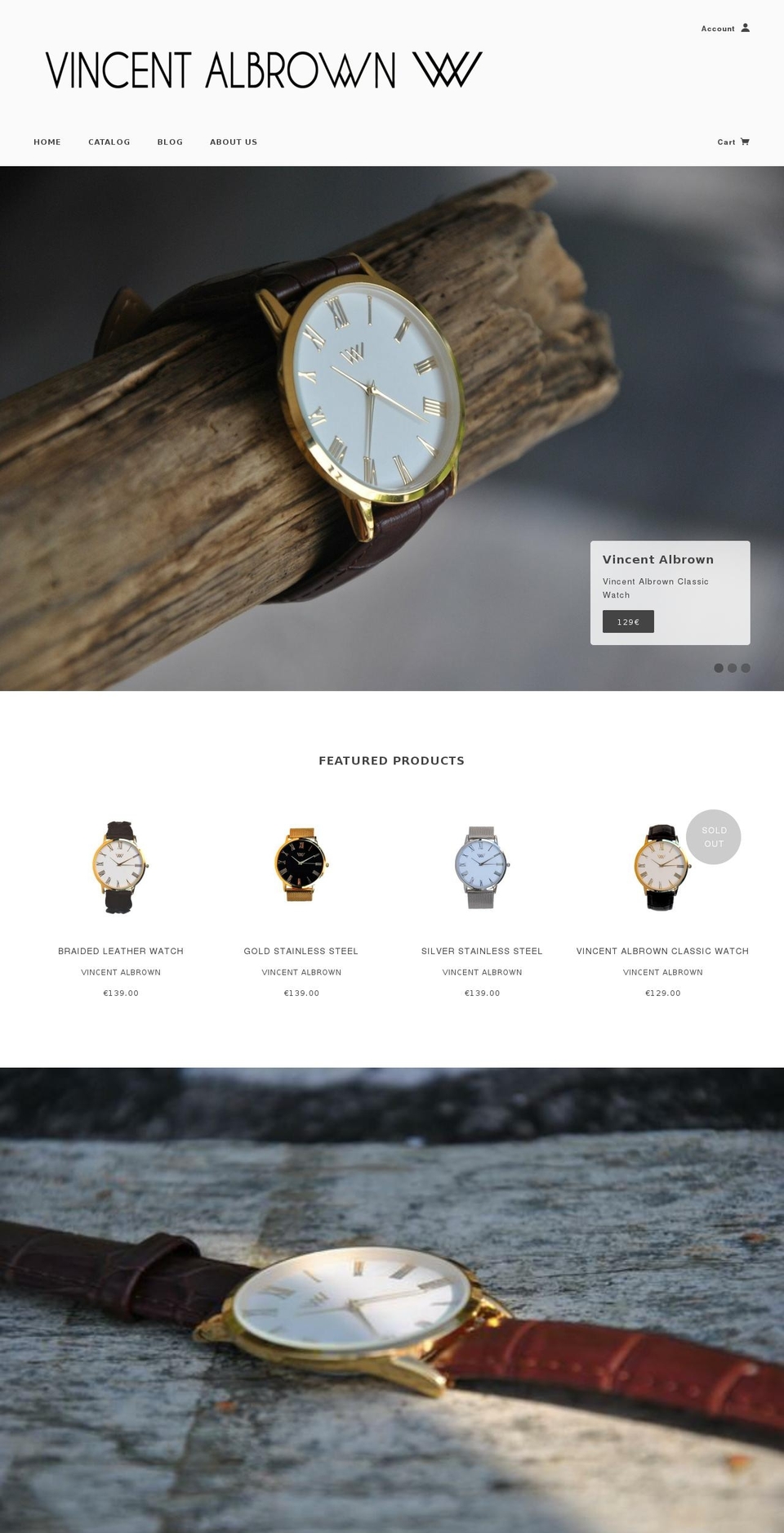 vincentalbrown.com — Shopify storefront screenshot