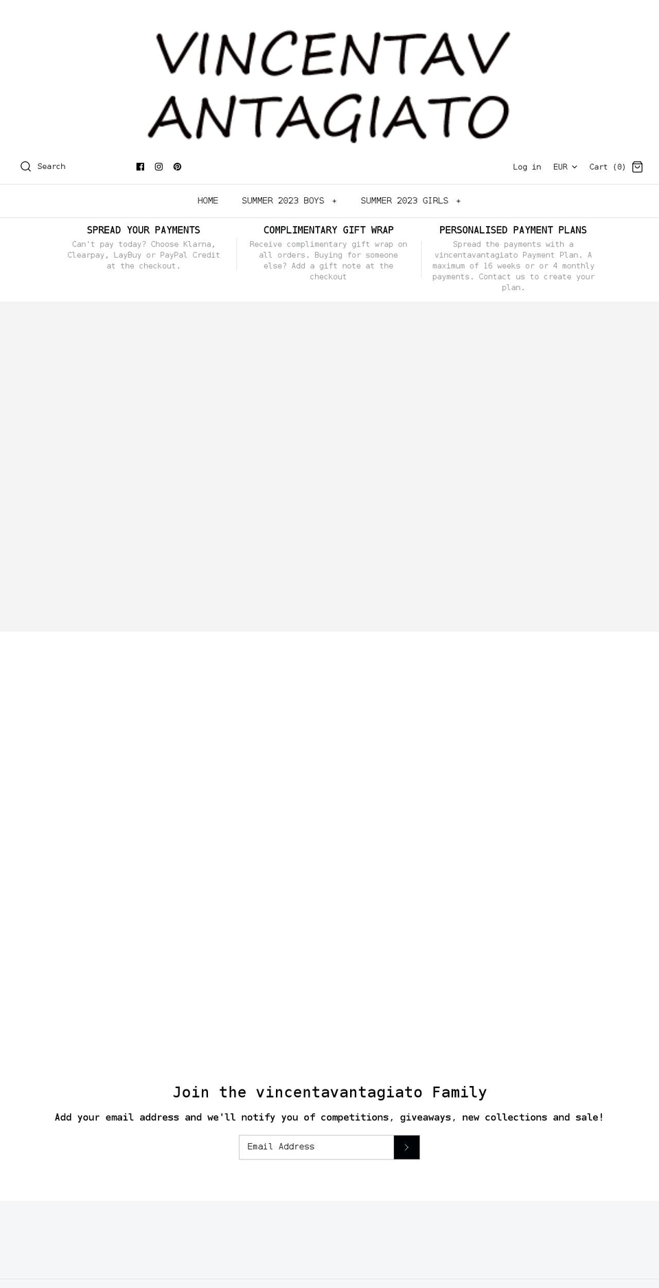 vincentavantagiato.com shopify website screenshot