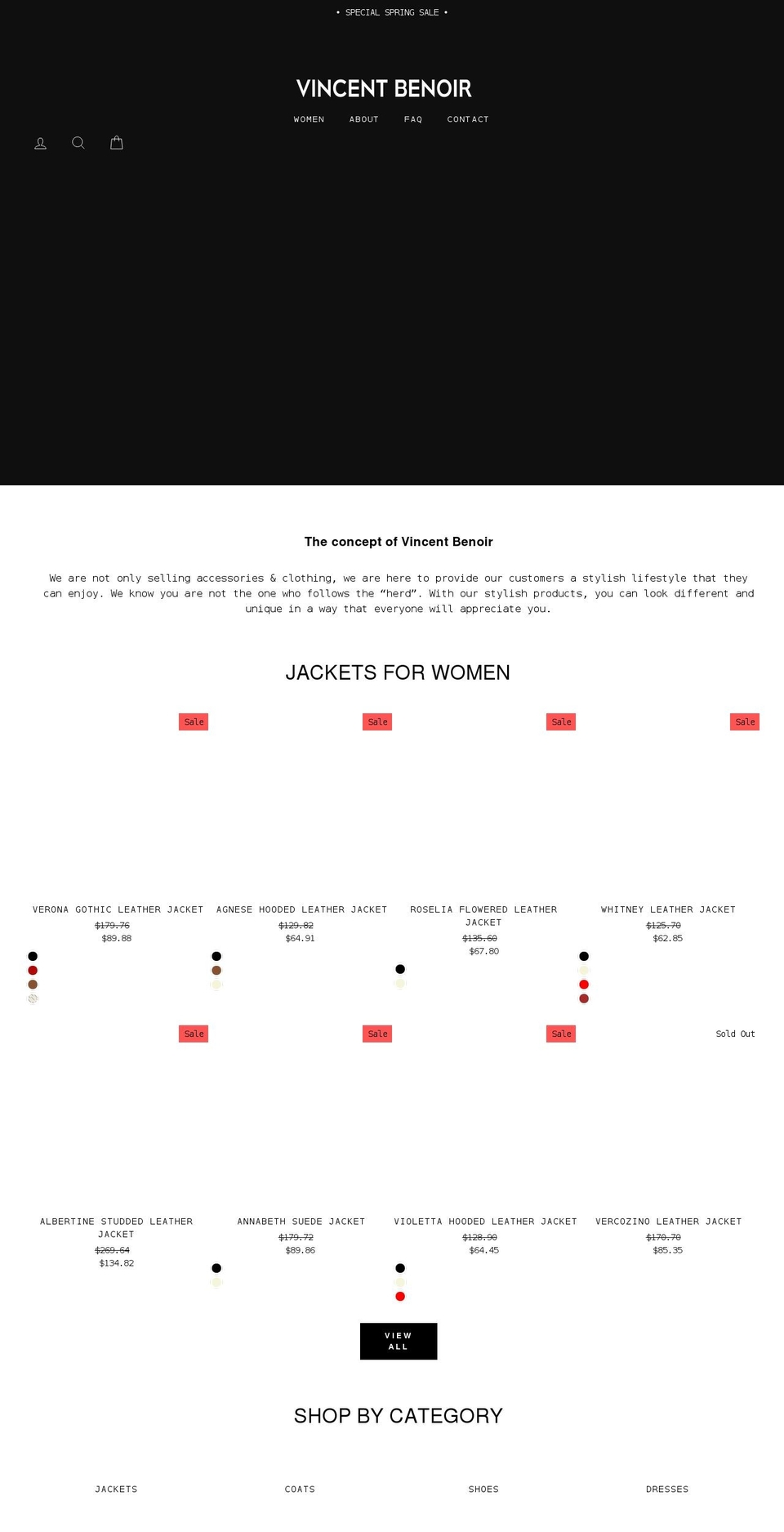 vincentbenoir.com shopify website screenshot