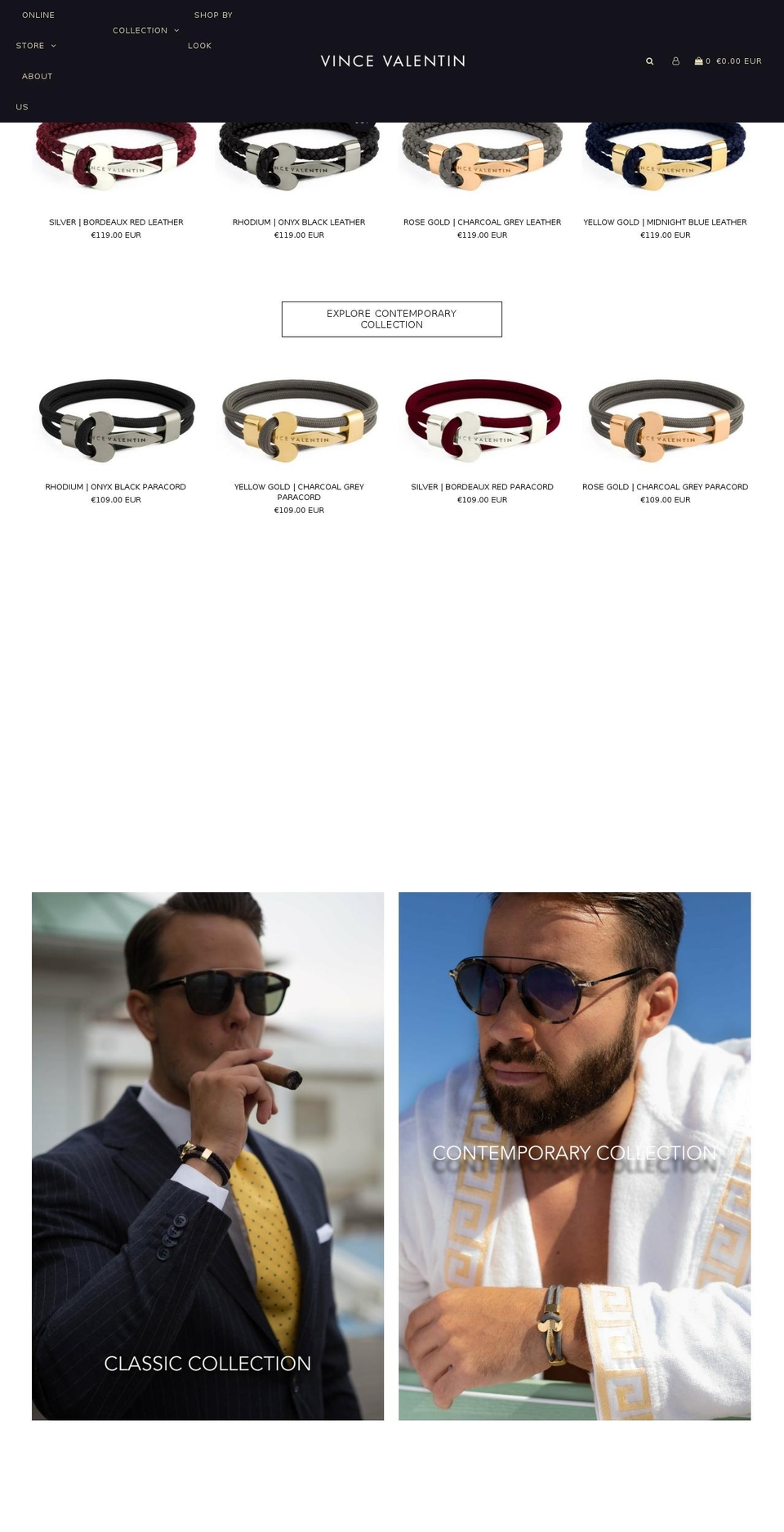 vincevalentin.com — Shopify storefront screenshot