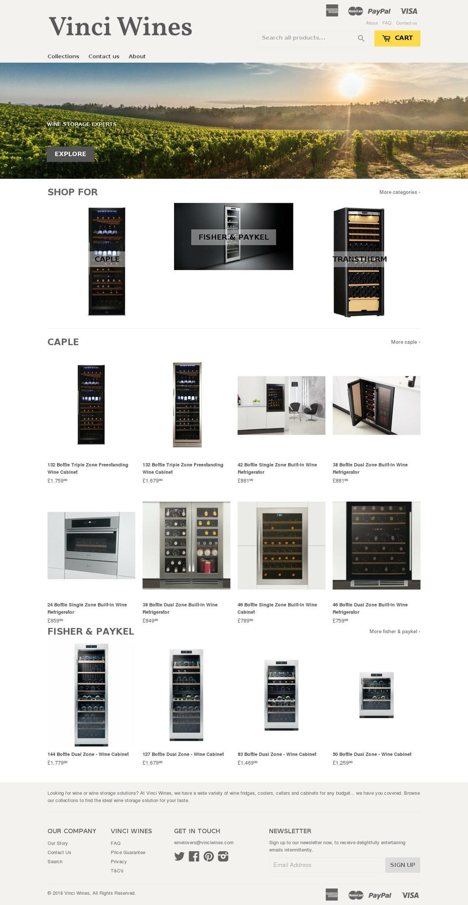 Luxury eCommerce Shopify theme site example vinciwines.com