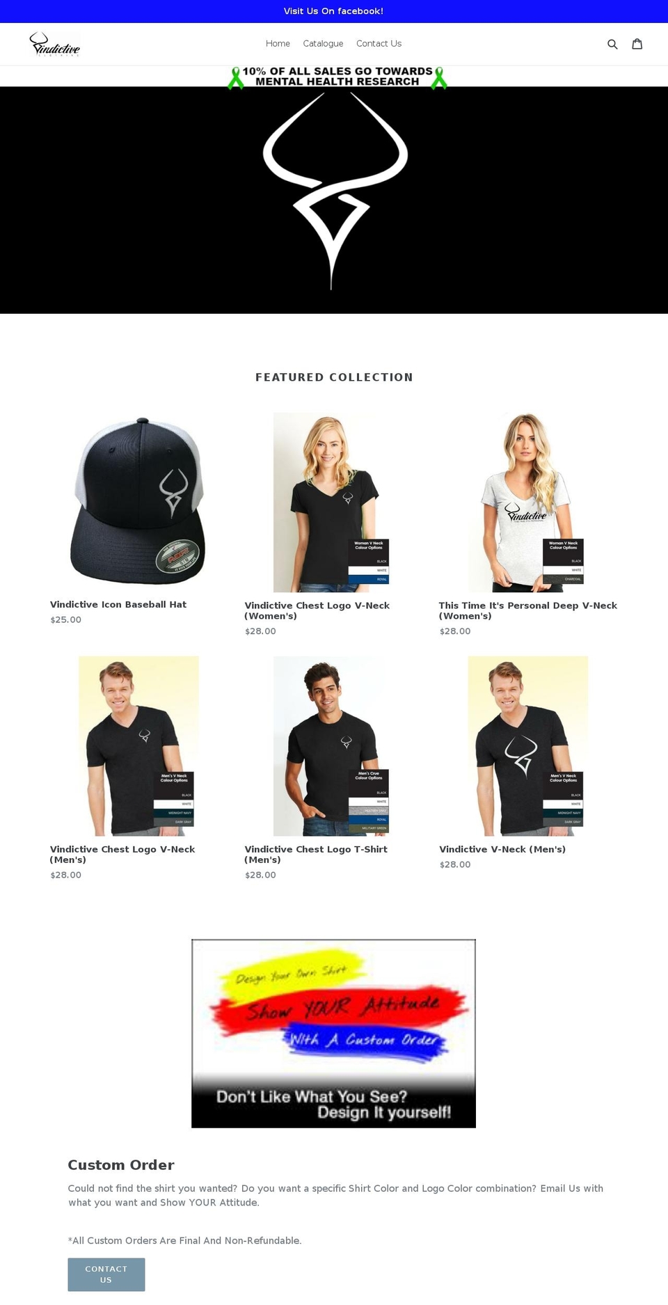 vindictiveclothing.net shopify website screenshot