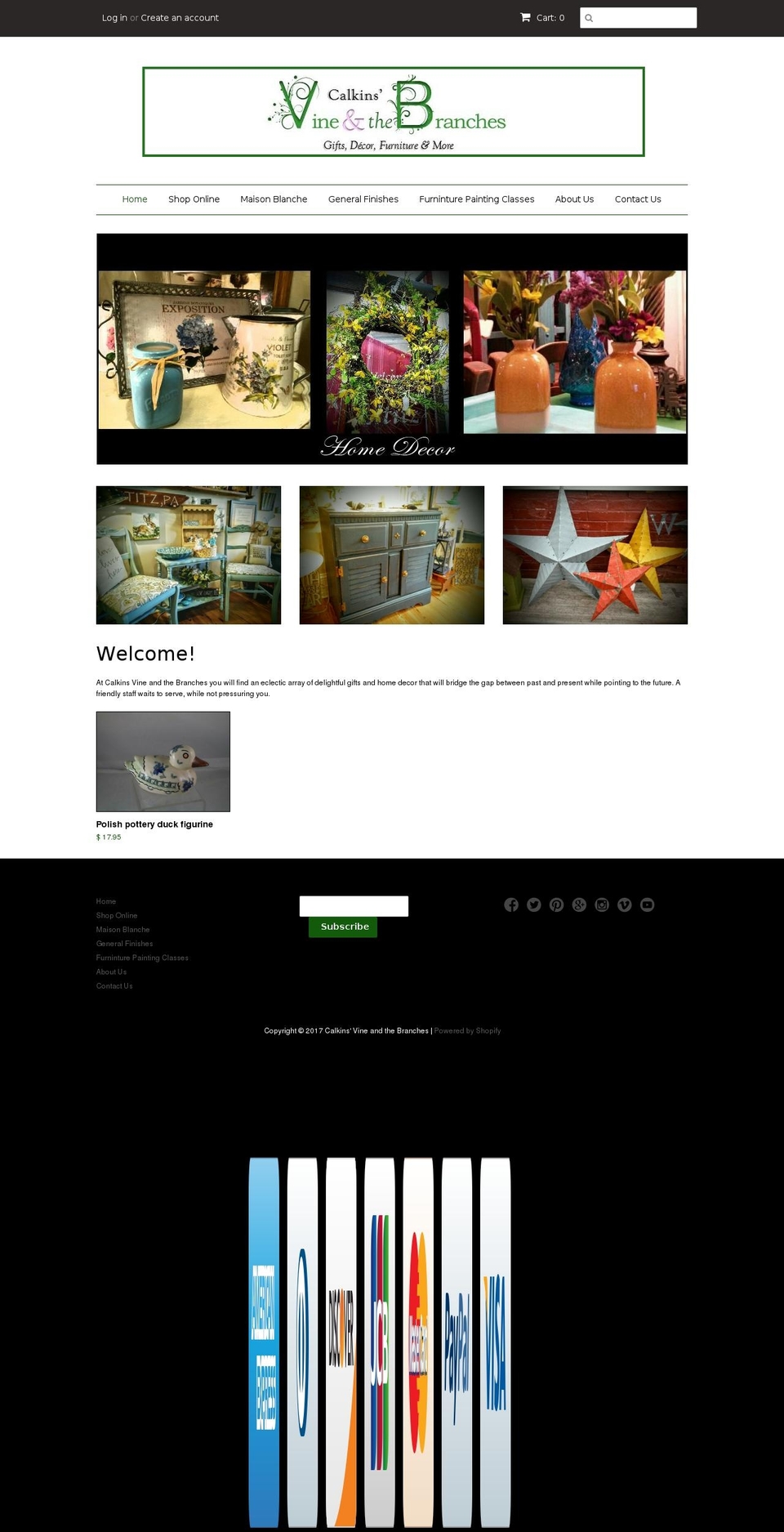 vineandthebranches.com shopify website screenshot
