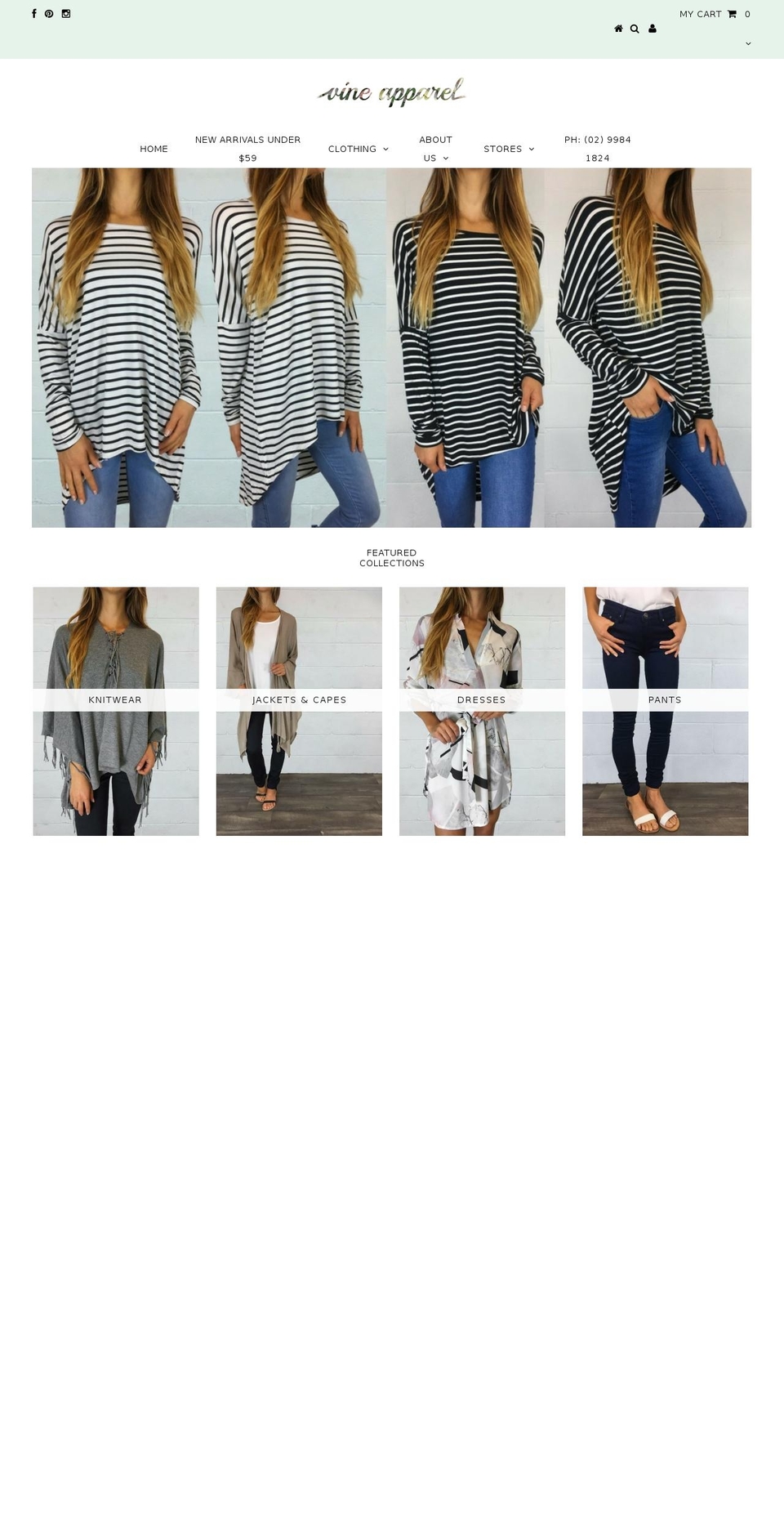 vineapparel.com shopify website screenshot