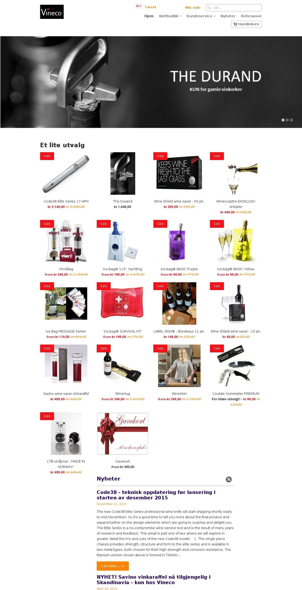vineco.se shopify website screenshot