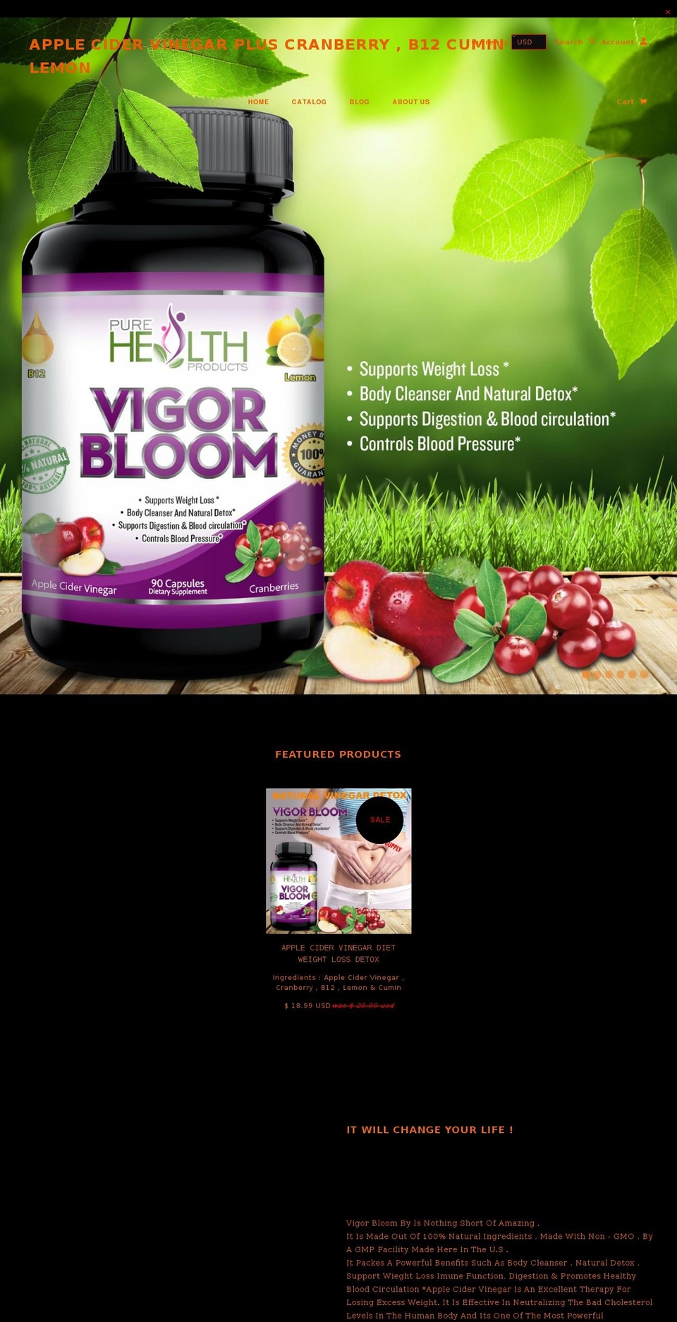 vinegardetox.com — Shopify storefront screenshot