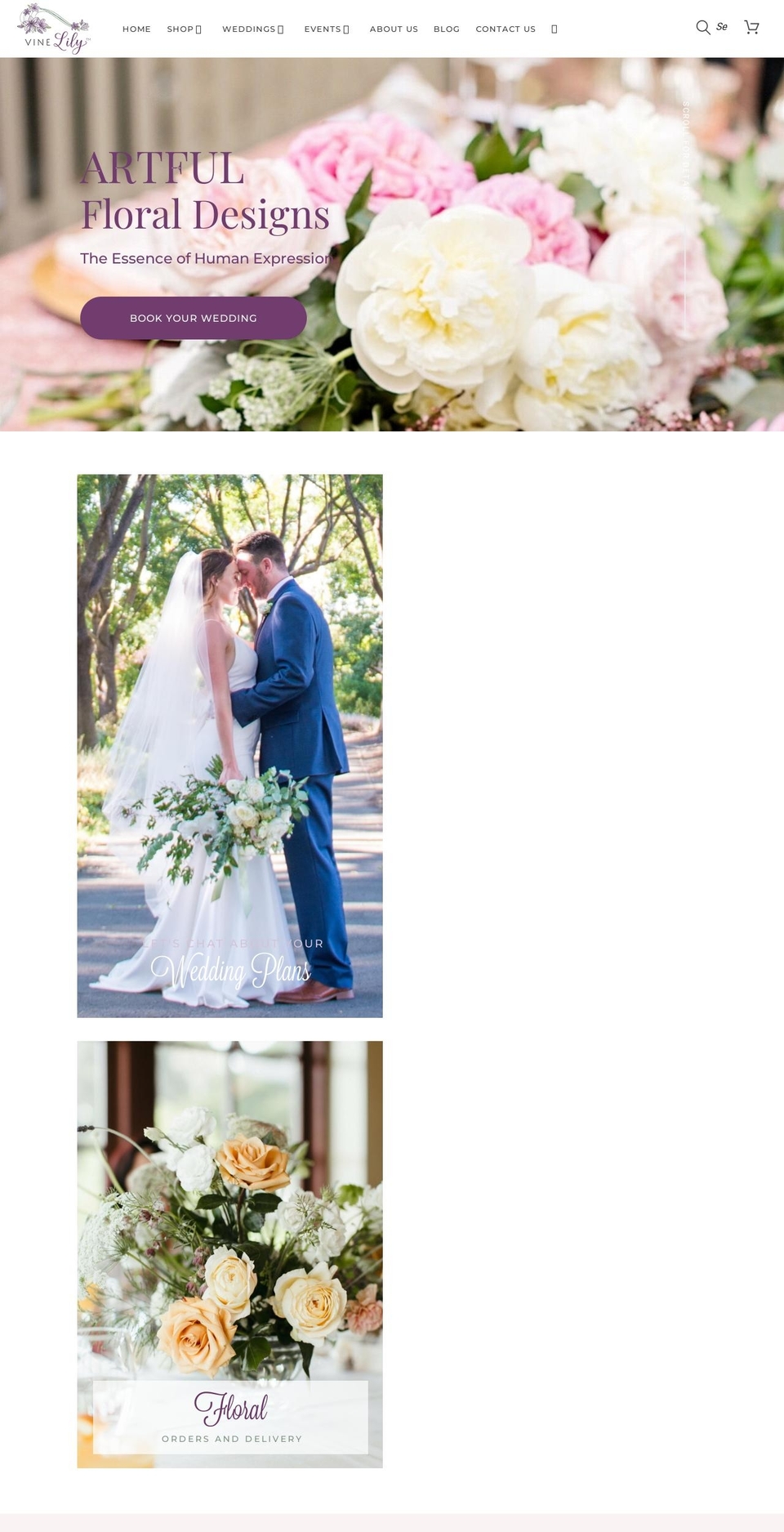vinelilymoments.com shopify website screenshot