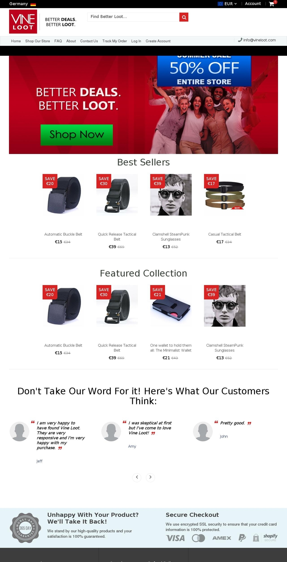 vineloot.com — Shopify storefront screenshot