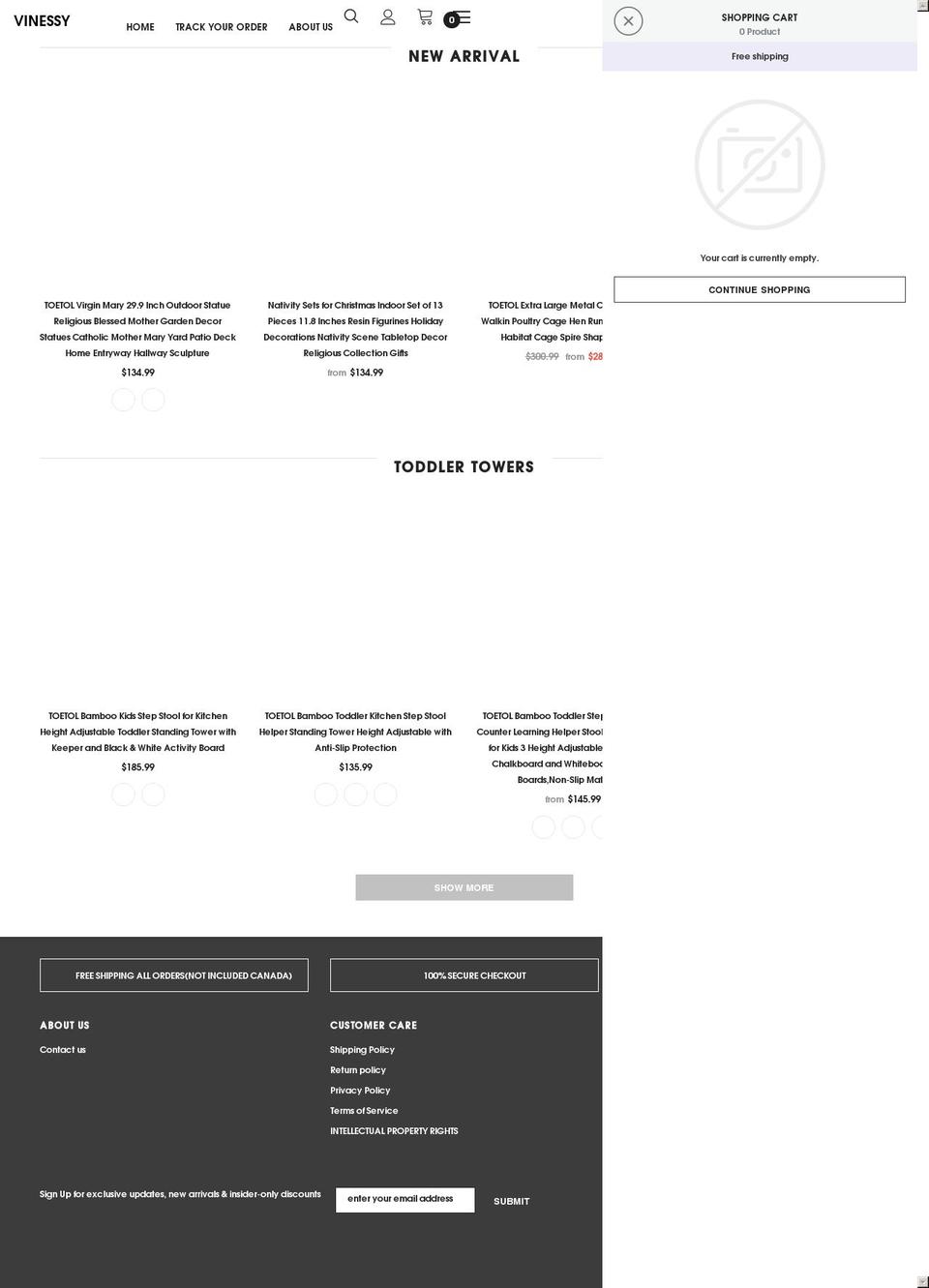 vinessy.com shopify website screenshot